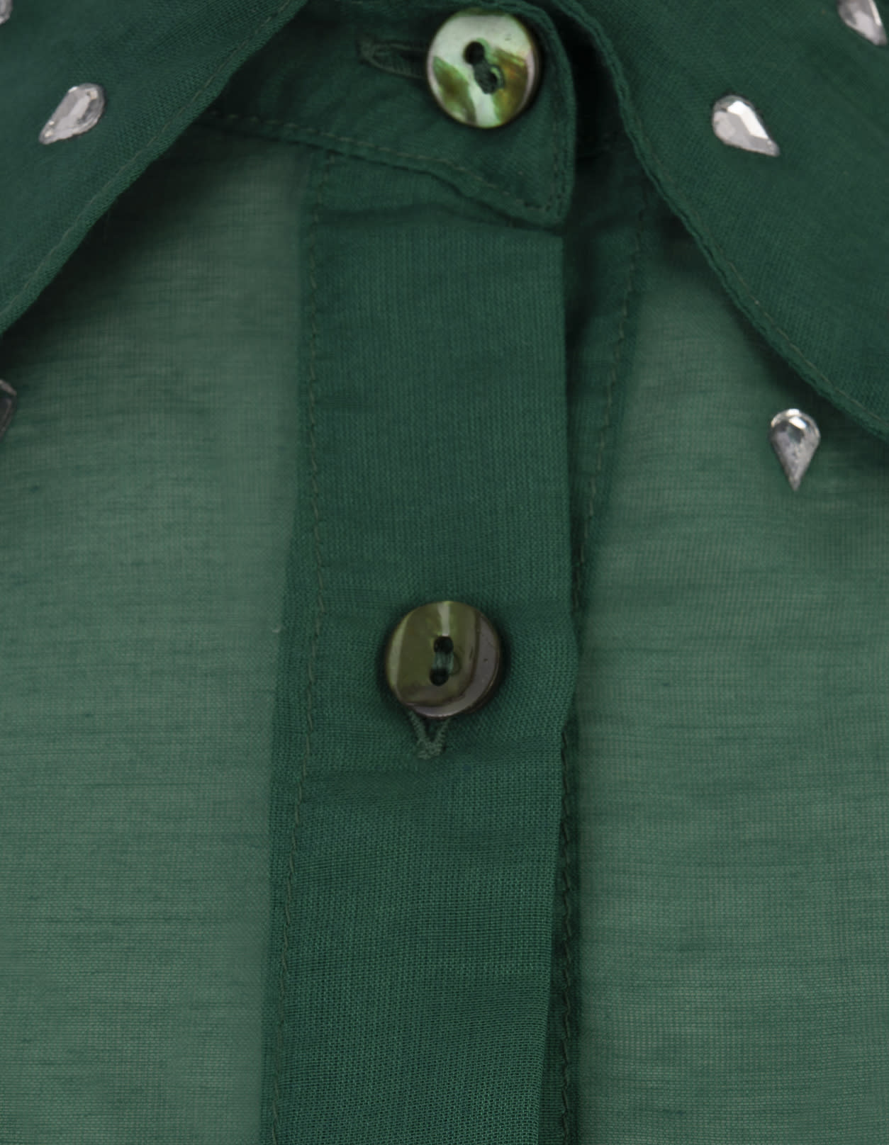 Shop Oseree Green Gem Cut Shirt