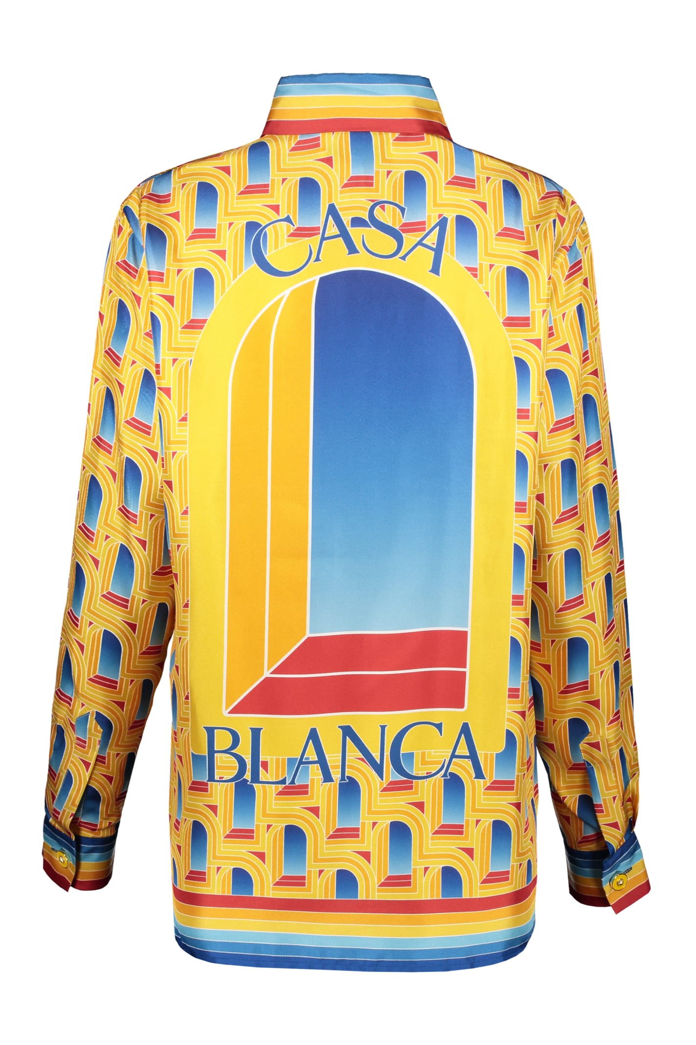 Shop Casablanca Printed Silk Shirt In Multicolor