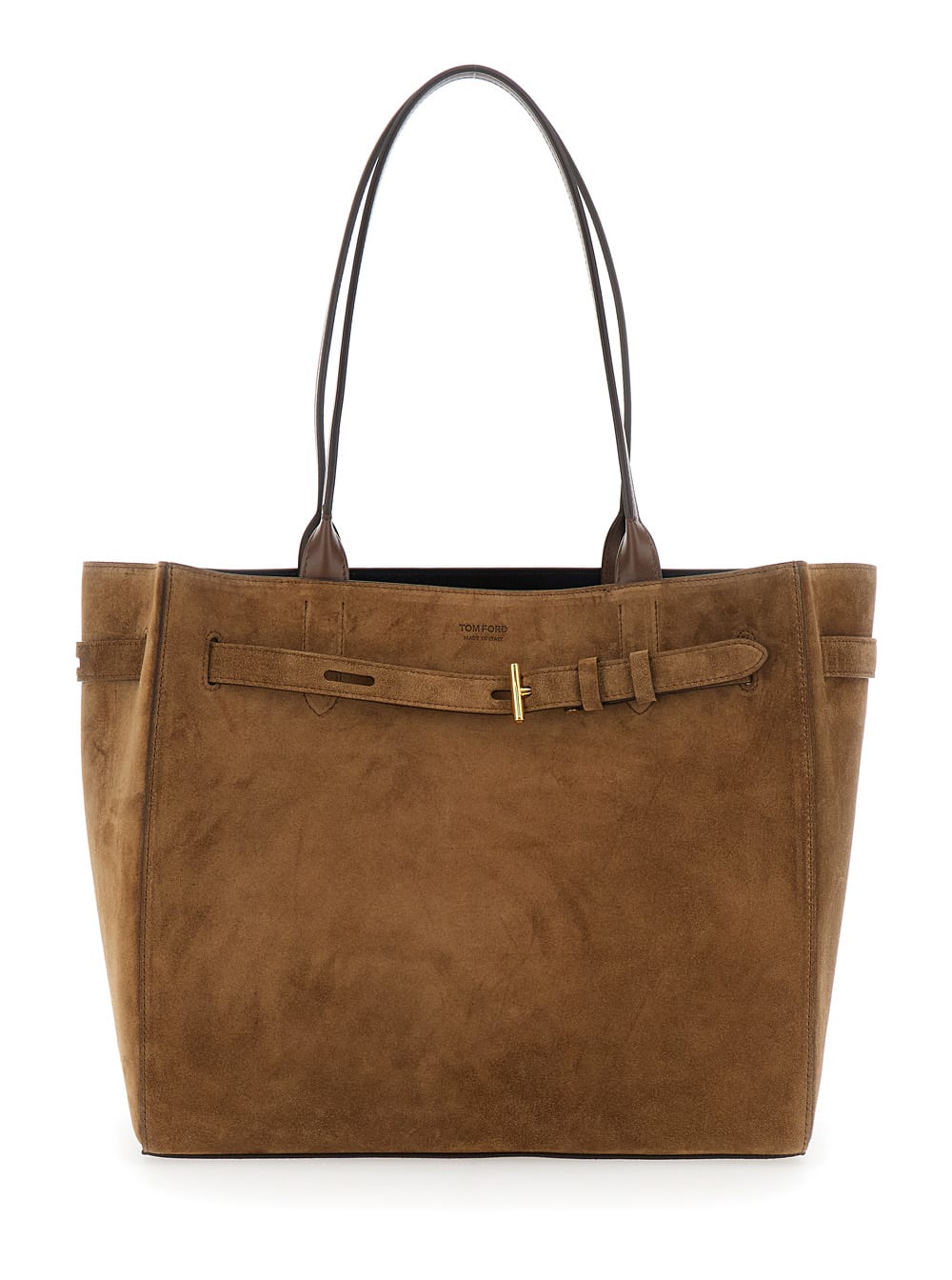 Tom Ford Medium Leather Shopping Bag In Brown