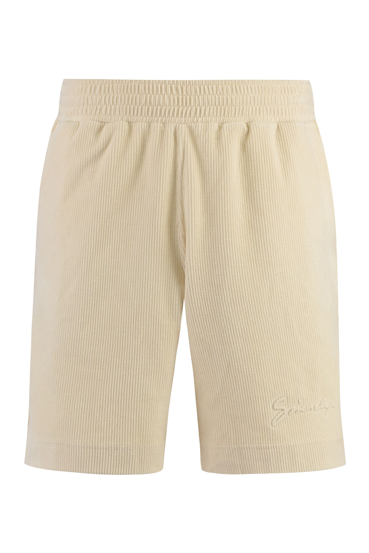 Givenchy 4g Motif Towel Effect Bermuda Shorts In Sand