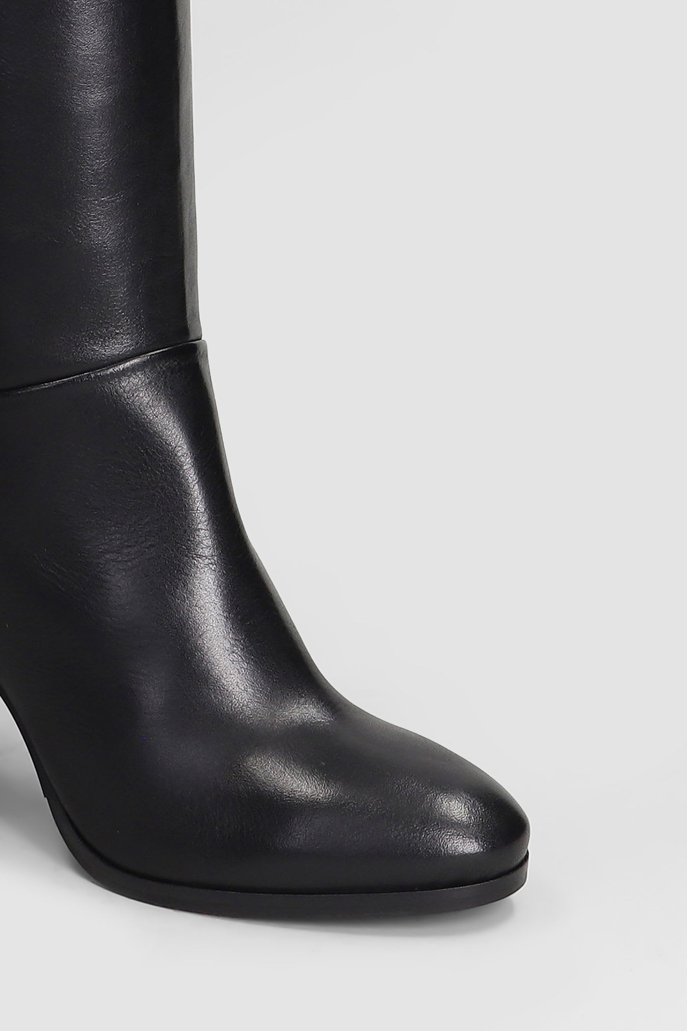 Julie Dee High Heels Boots In Black Leather In Multi