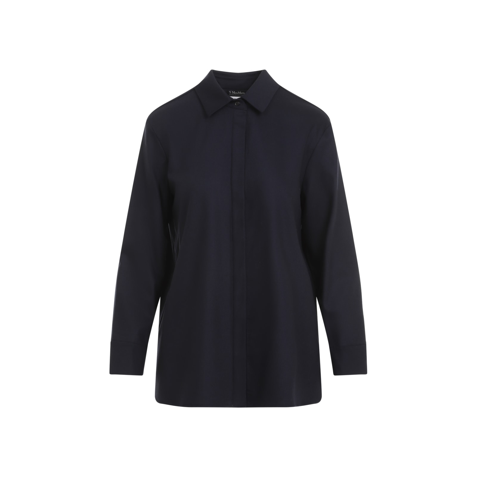 Shop 's Max Mara Cara Flannel Shirt In Blu Winter