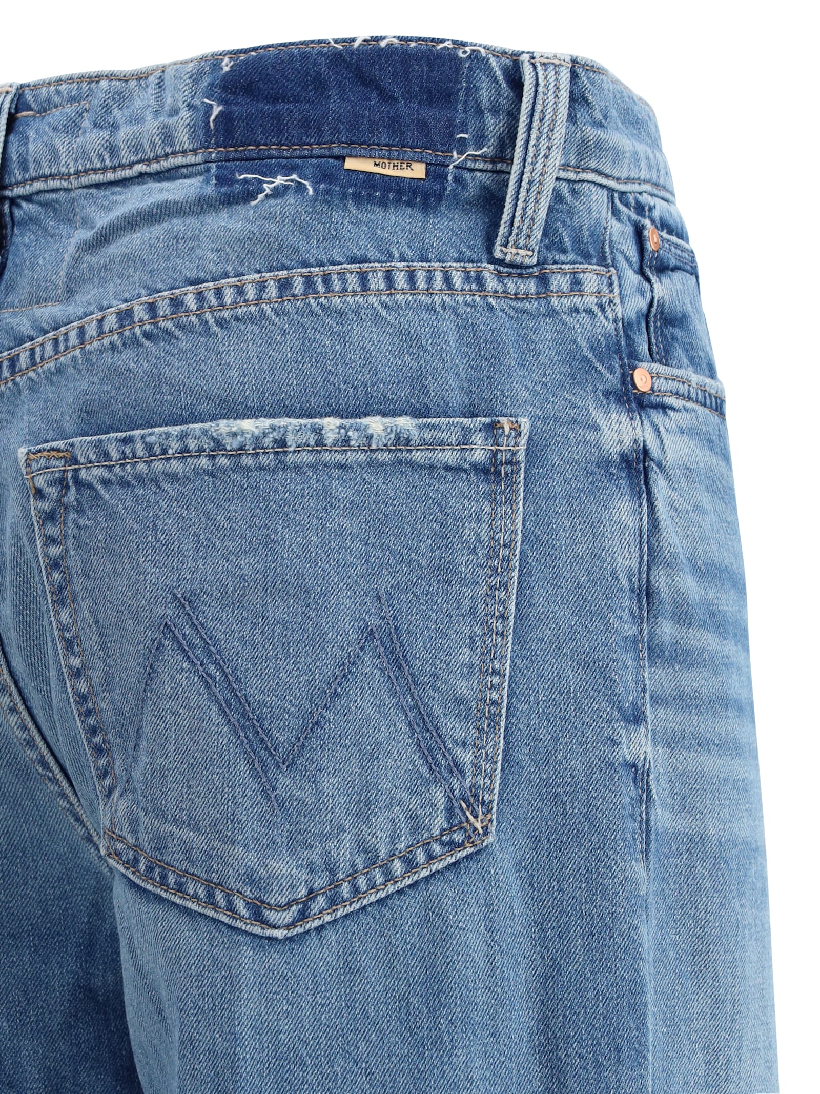 Mother The Dodger Sneak Jeans In Blue