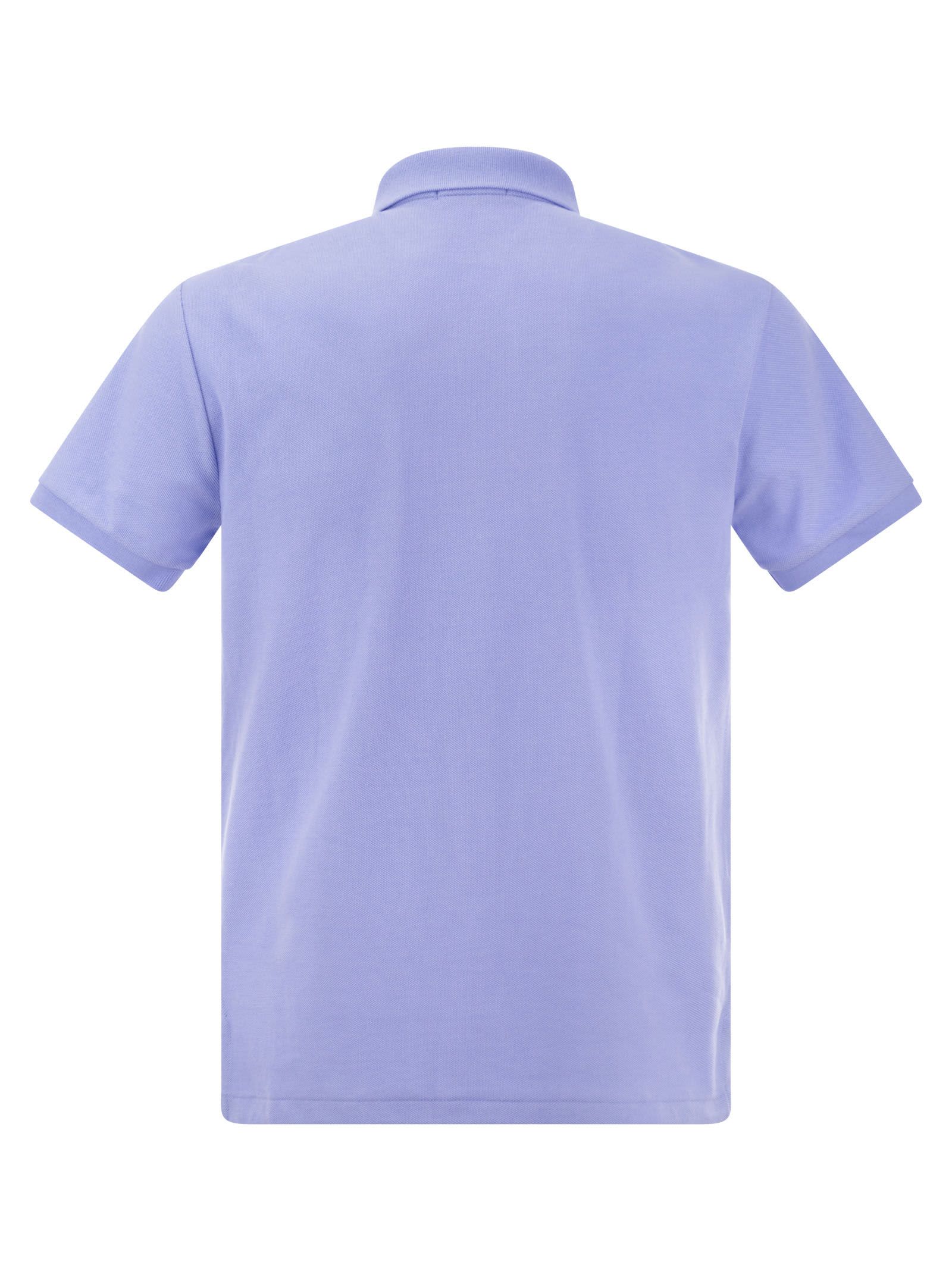 Shop Polo Ralph Lauren Slim-fit Pique Polo Shirt In Light Blue