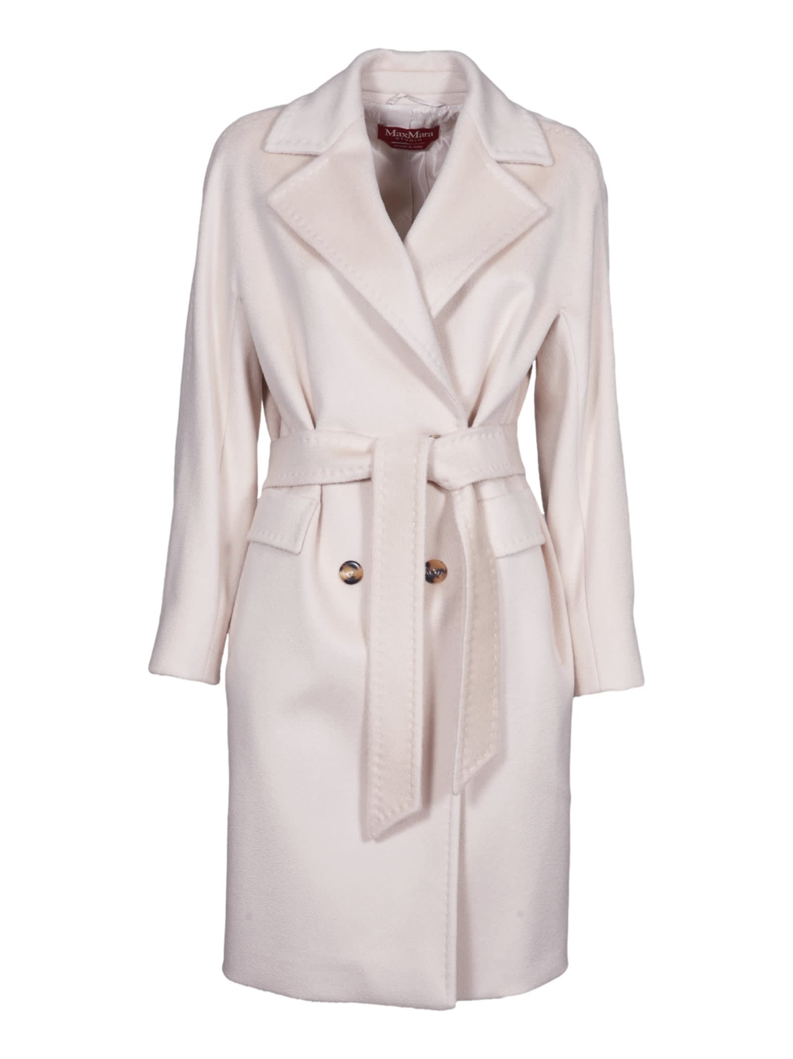 Shop Max Mara Coat In Cream