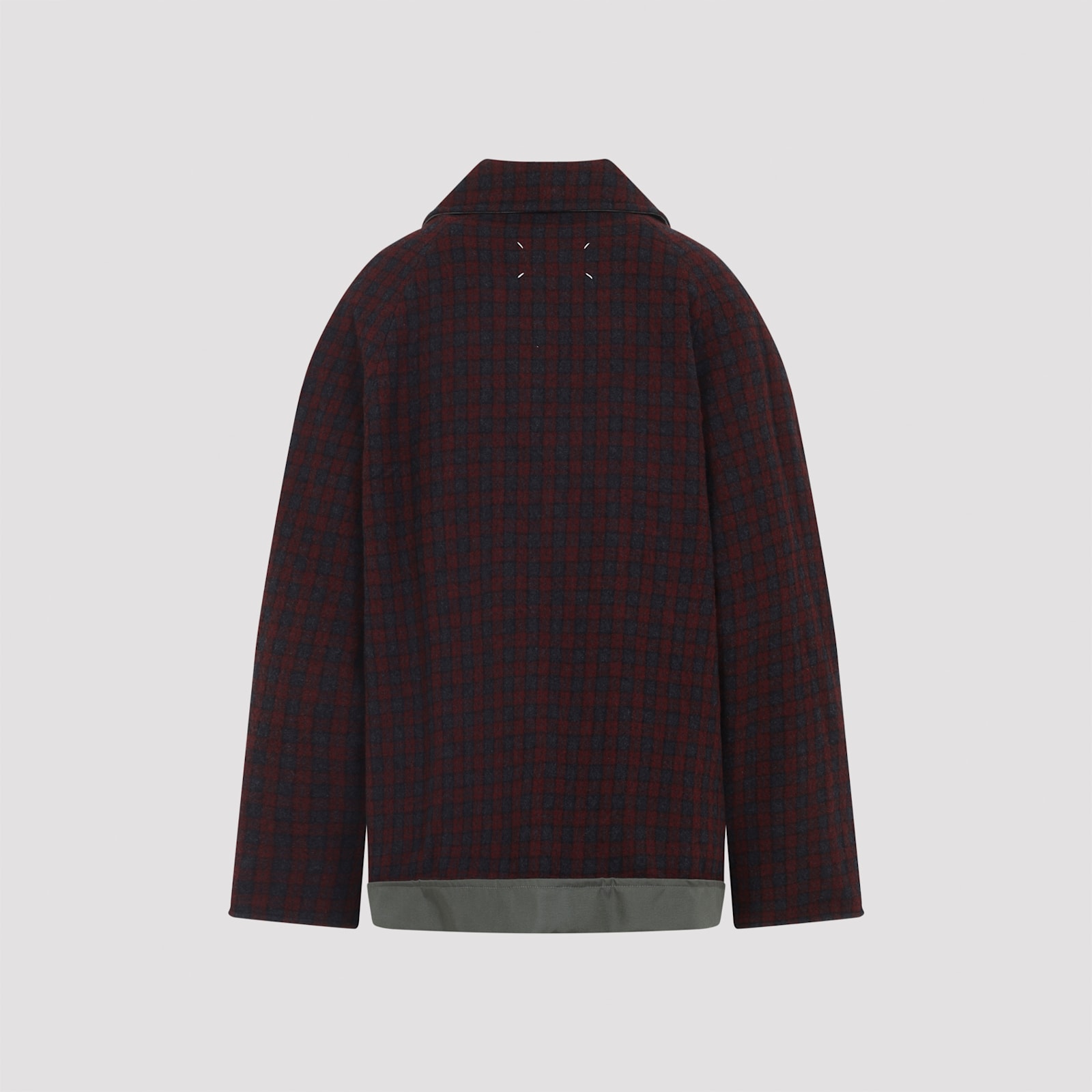 Maison Margiela Checkered Pattern Long Sleeve Jacket In Black