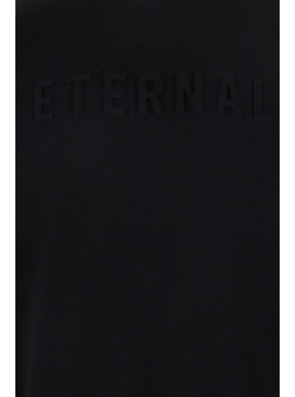 Fear Of God Black Crewneck Sweater With Tonal Logo Lettering Embroidery On The Front In Black