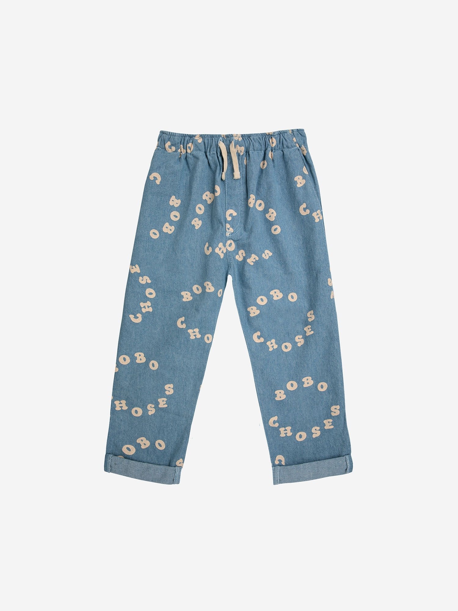 BOBO CHOSES DENIM JEANS FOR KIDS WITH ALL-OVER LOGO