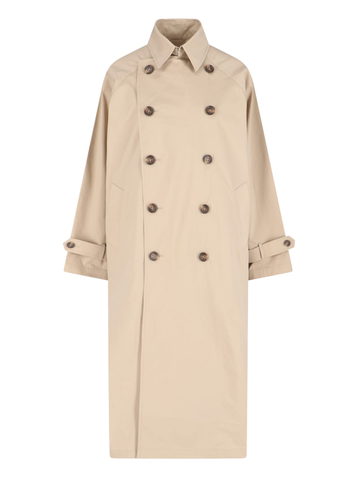 Shop Vis-a-vis Double-breasted Trench Coat In Beige