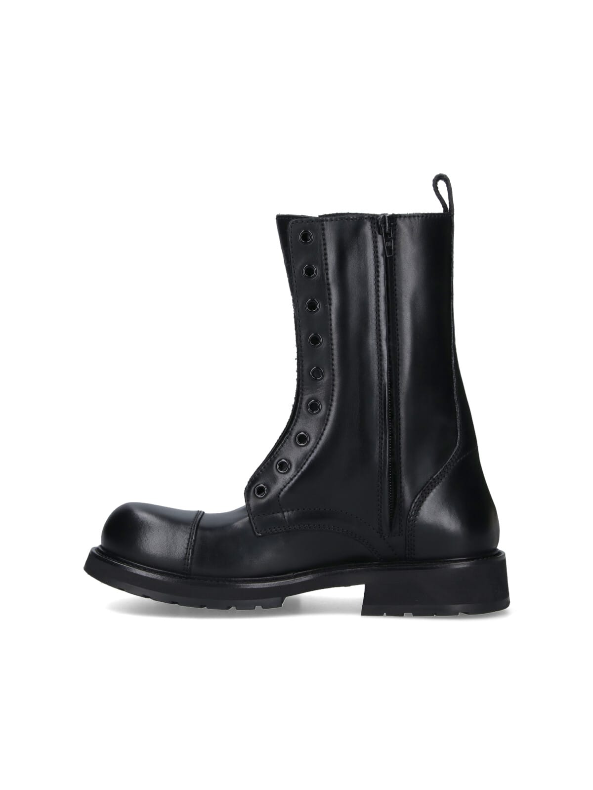 Balenciaga Black Truck Leather Boots In Black