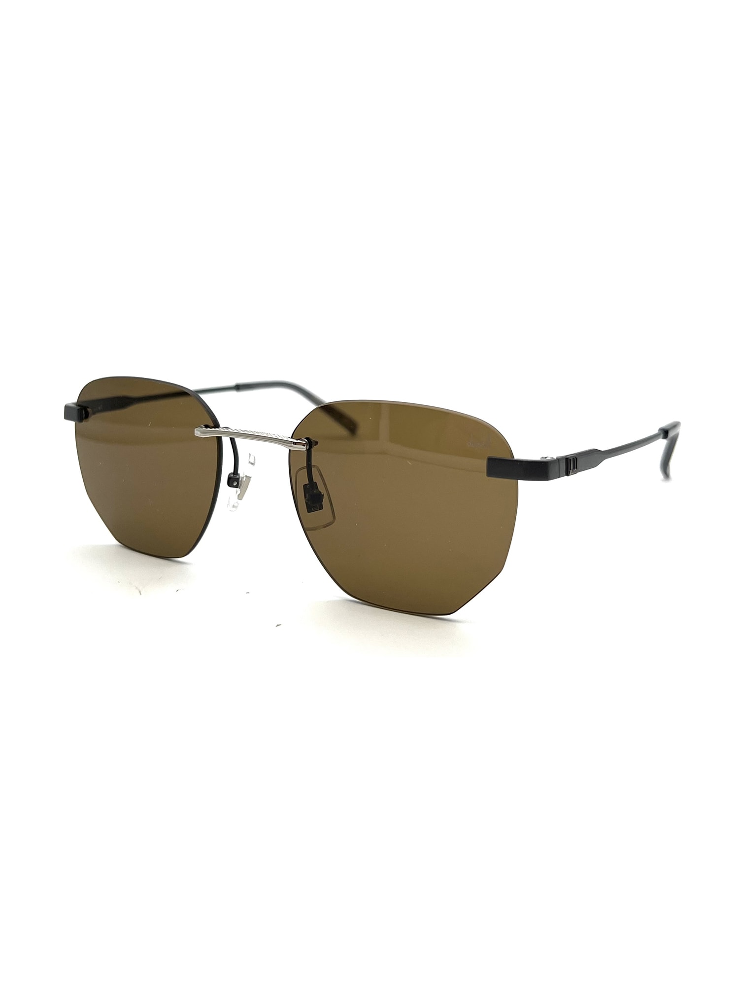 Shop Dunhill Du0066s Sunglasses In Grey Grey Brown