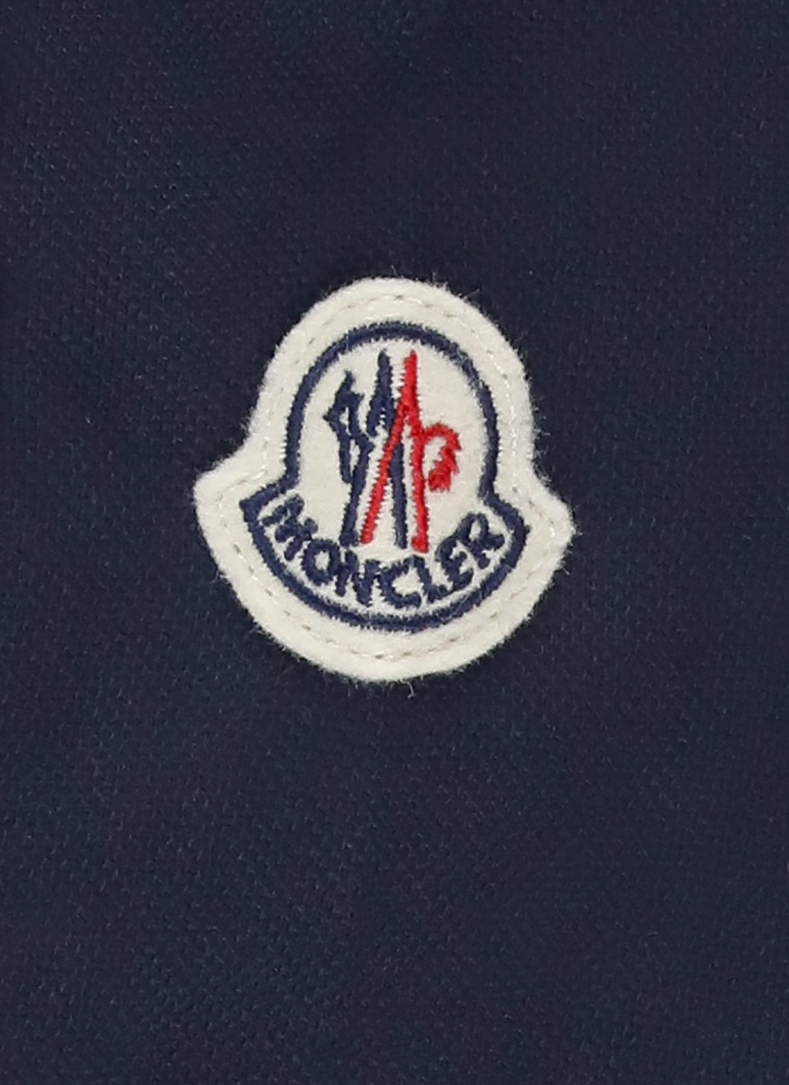 Moncler Piquet Cotton Onesie In Blue