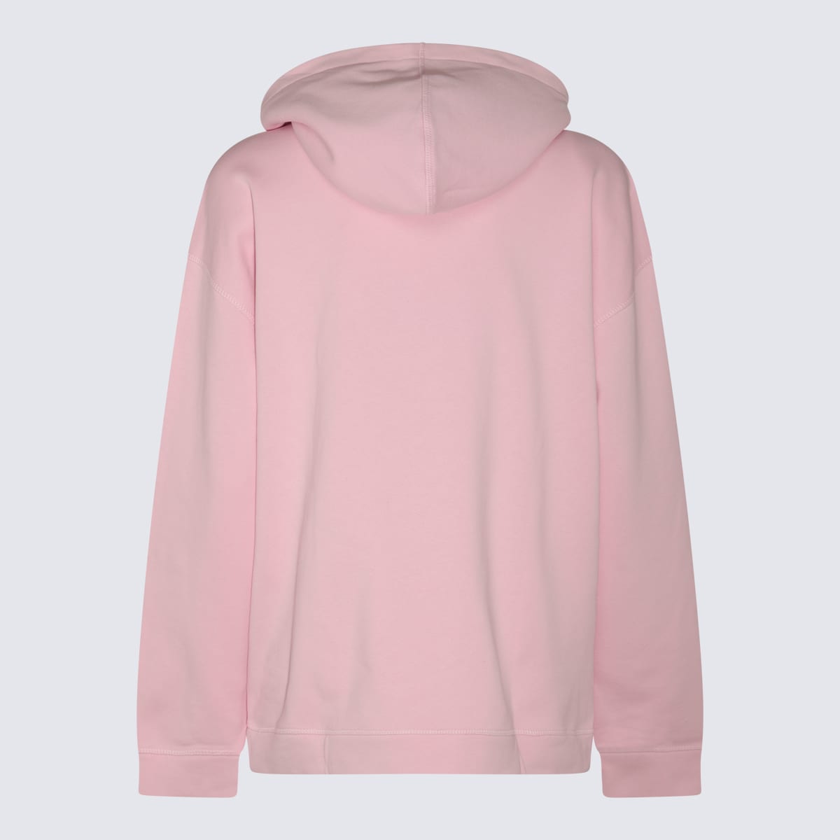 Shop Ganni Pink And White Cotton Sweatshirt