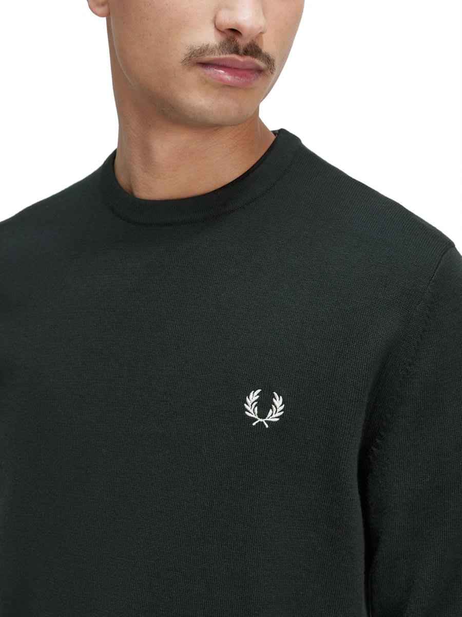 Shop Fred Perry Jersey With Logo In Green