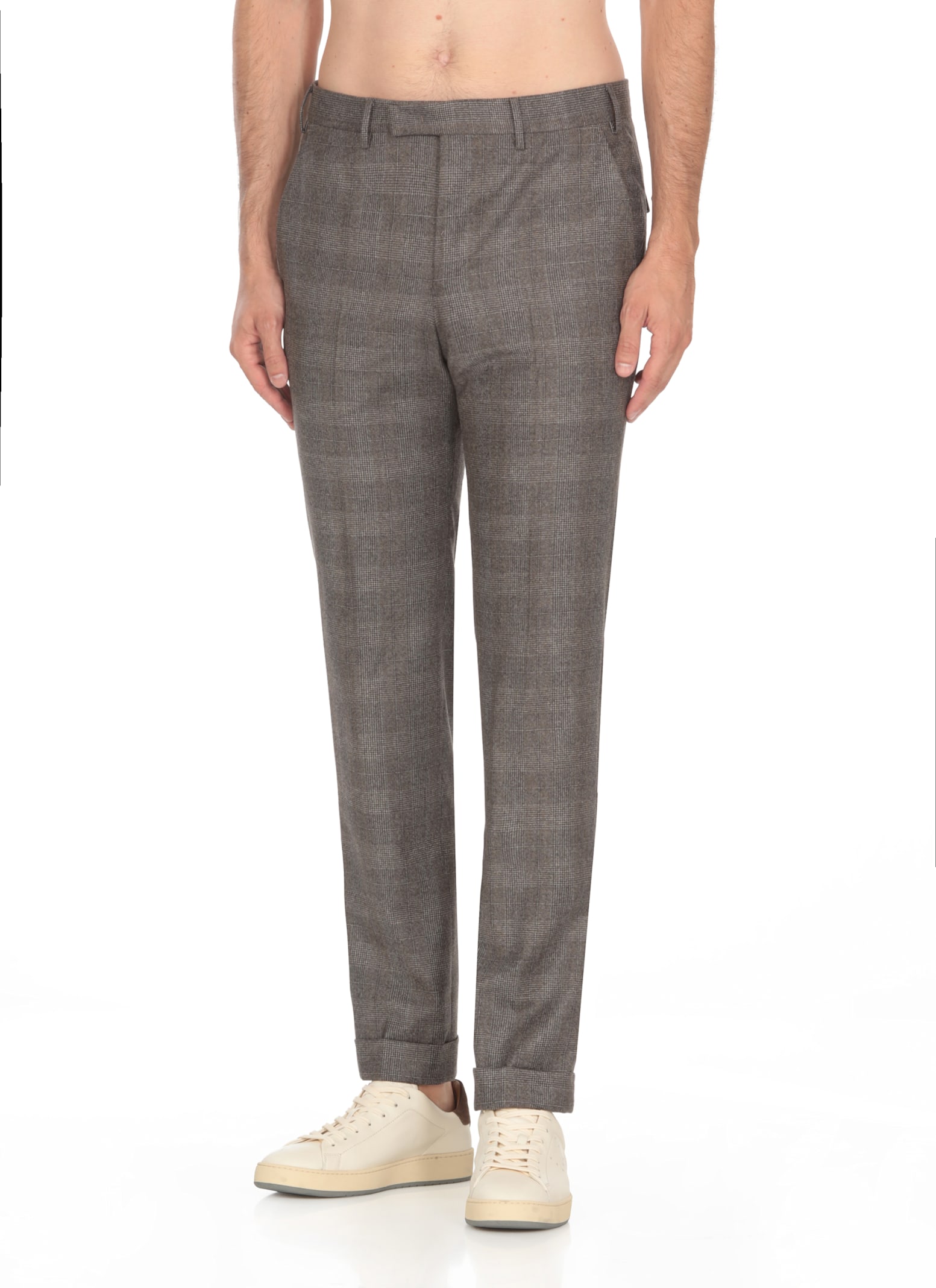 Shop Pt Torino Wool Pants In Grey