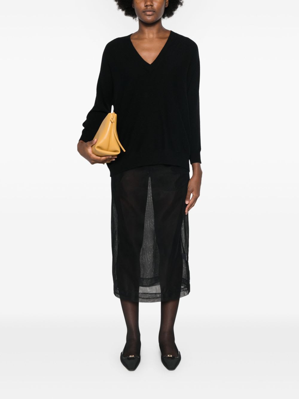 Lisa Yang Black Cashmere Knit Sweater In Black