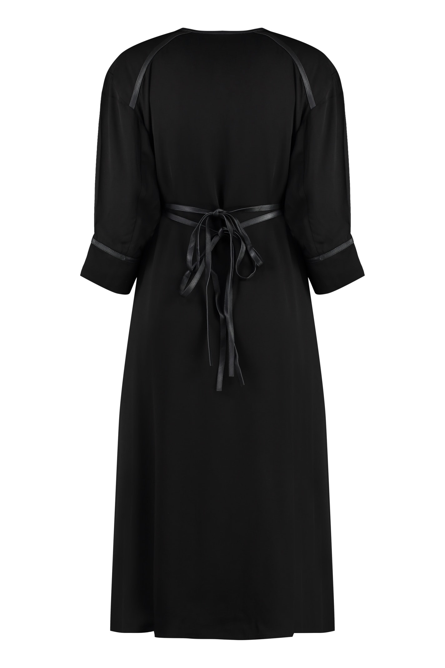 Shop Yves Salomon Viscose Dress In Black