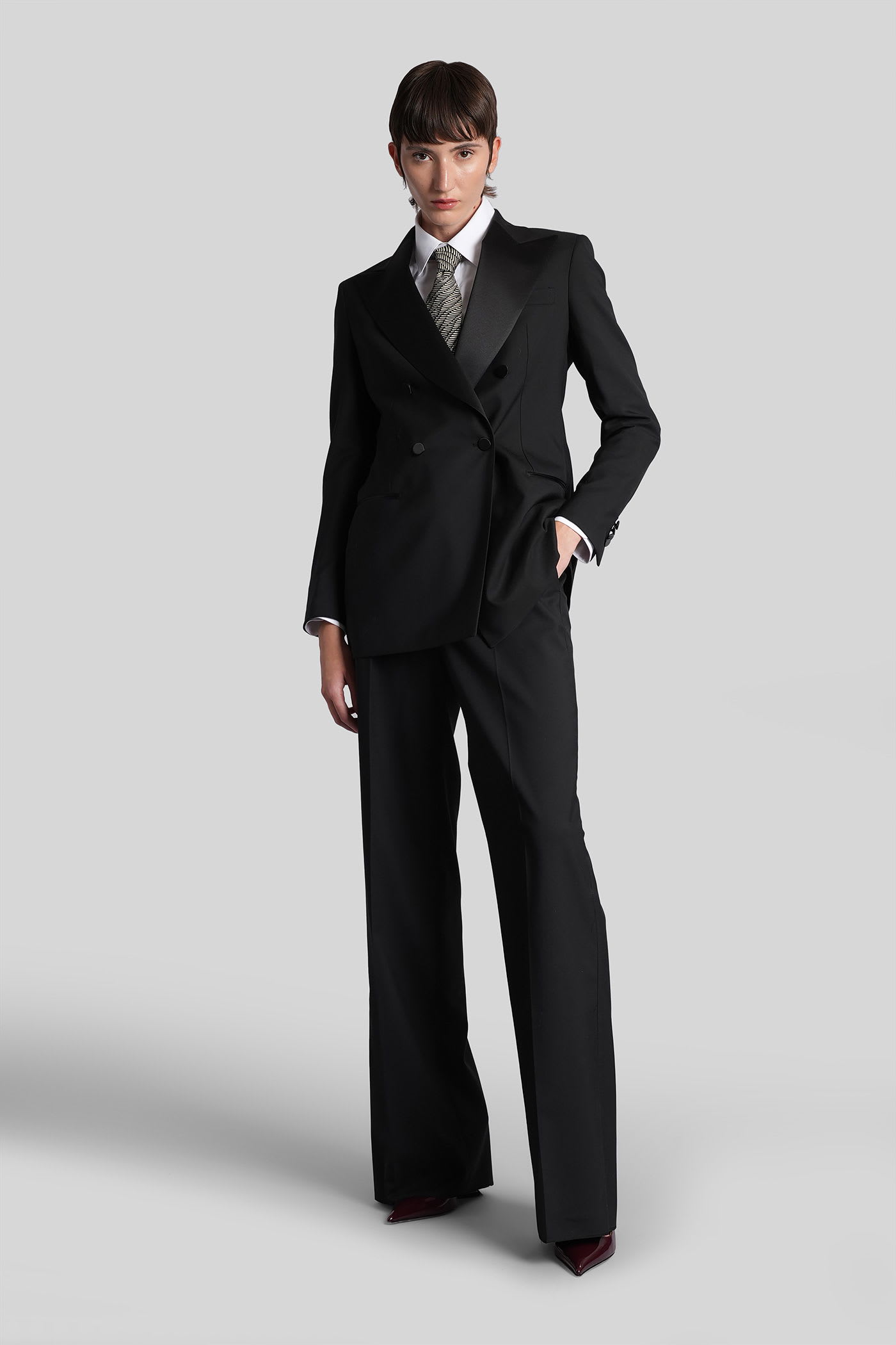 Tagliatore K-elenia Blazer In Black Wool In Black