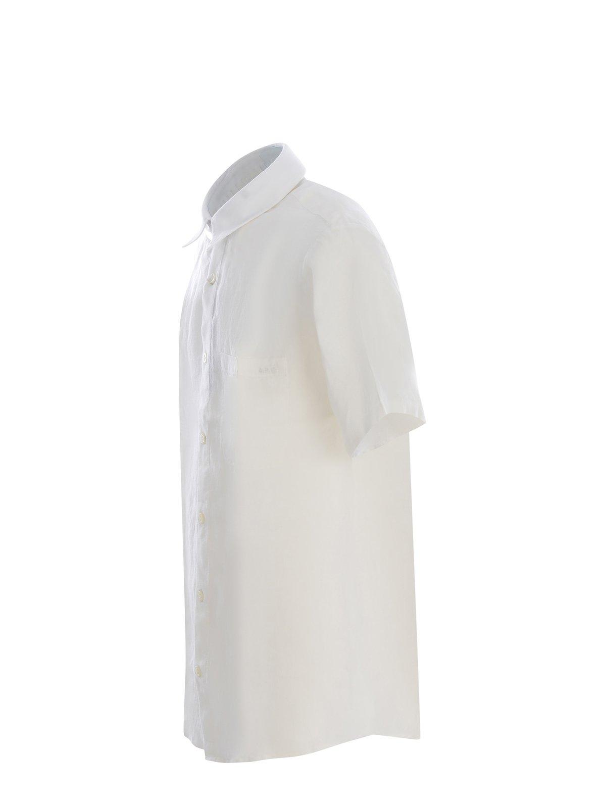 Shop Apc Buttoned Short Sleeved Shirt In White