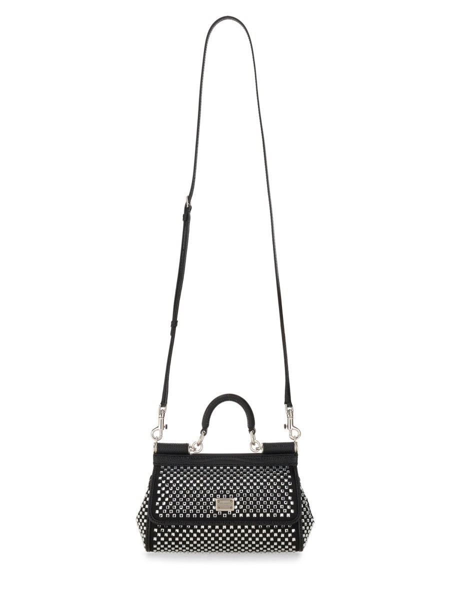 Shop Dolce & Gabbana Small Sicily Handbag In Black