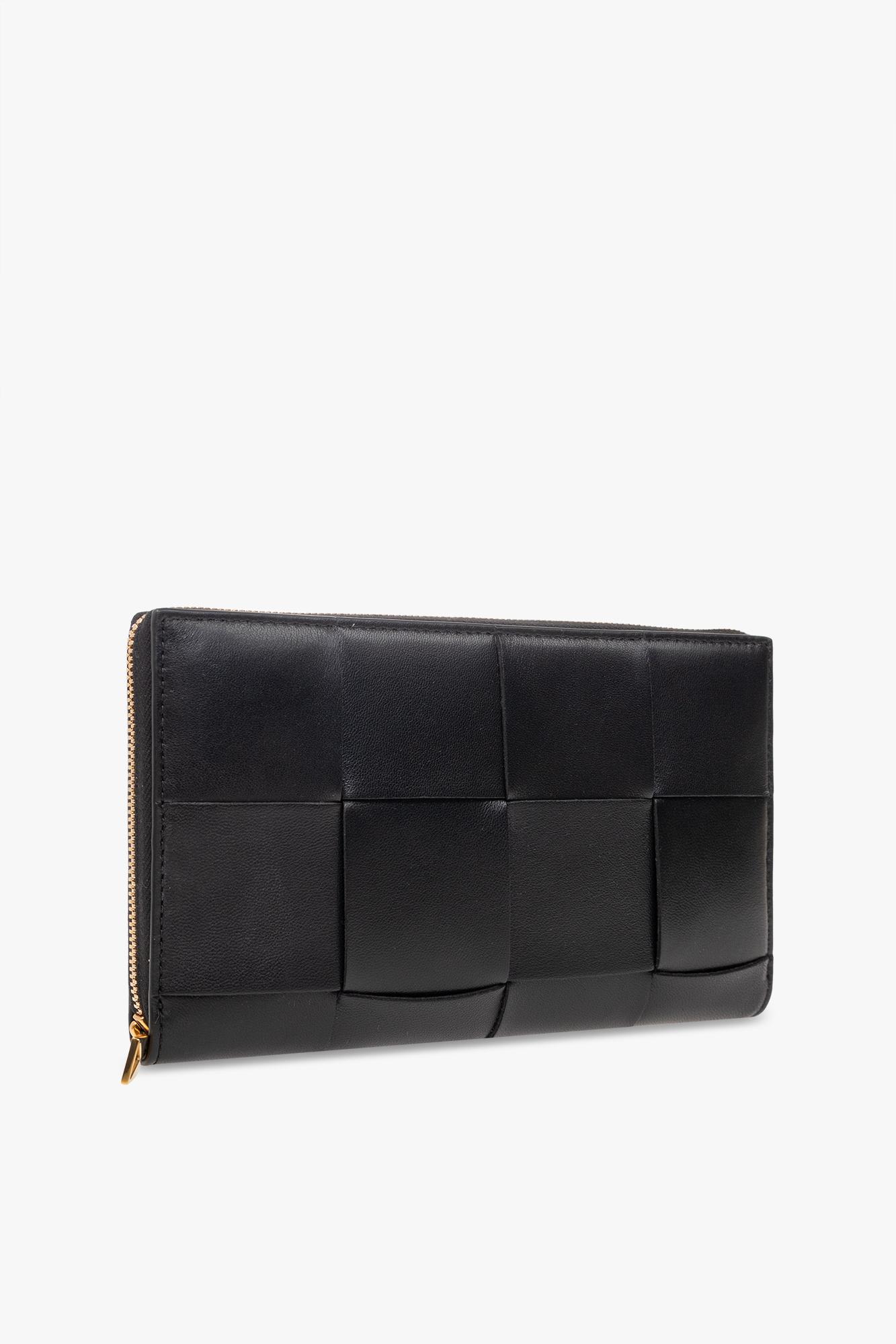 Shop Bottega Veneta Leather Wallet In Black