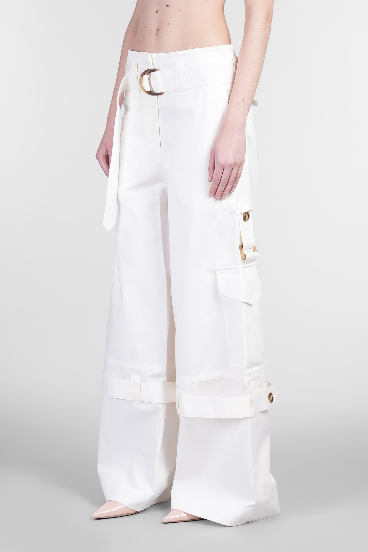 ZIMMERMANN PANTS IN WHITE COTTON