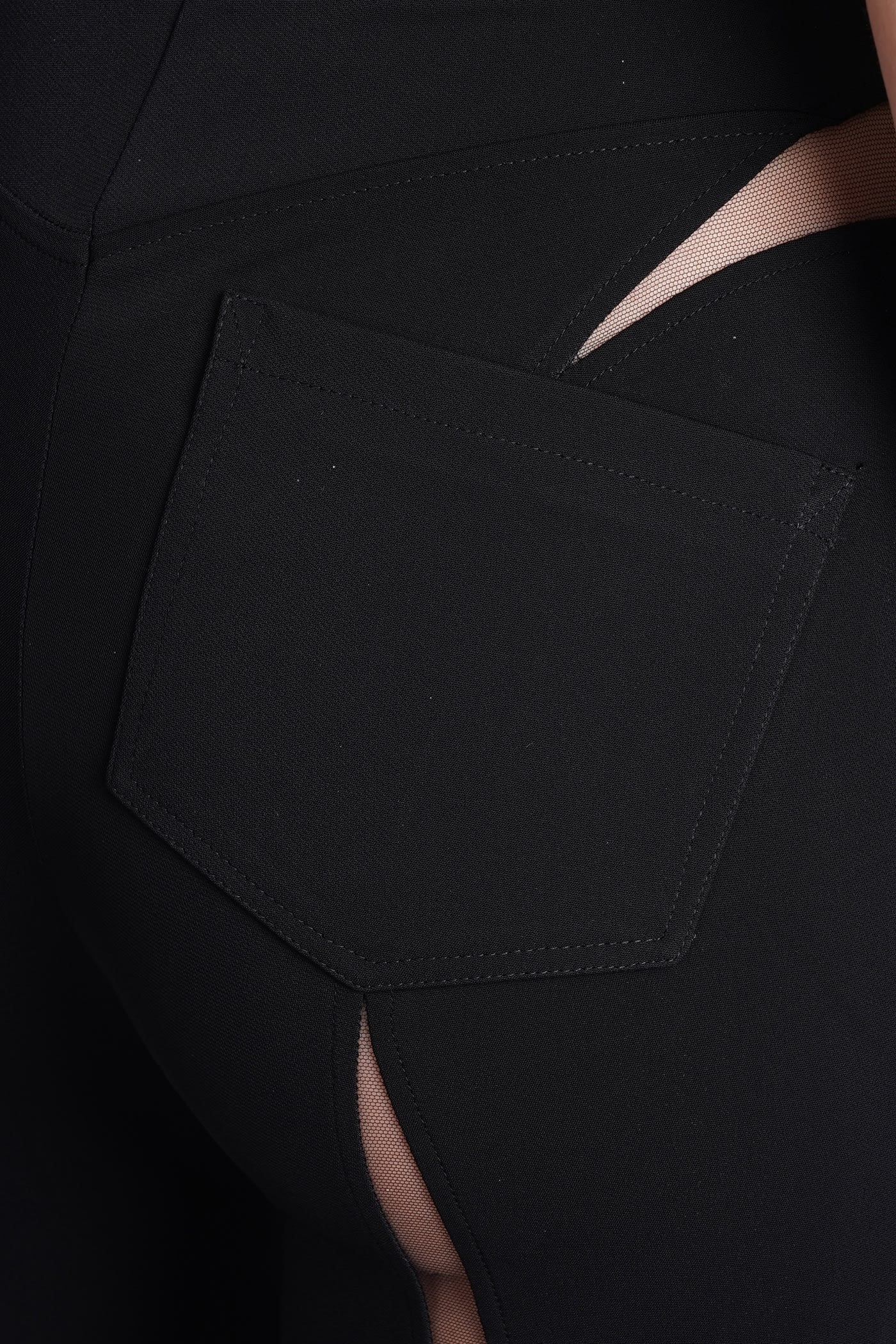 Mugler Spiral-design Leggings In Black