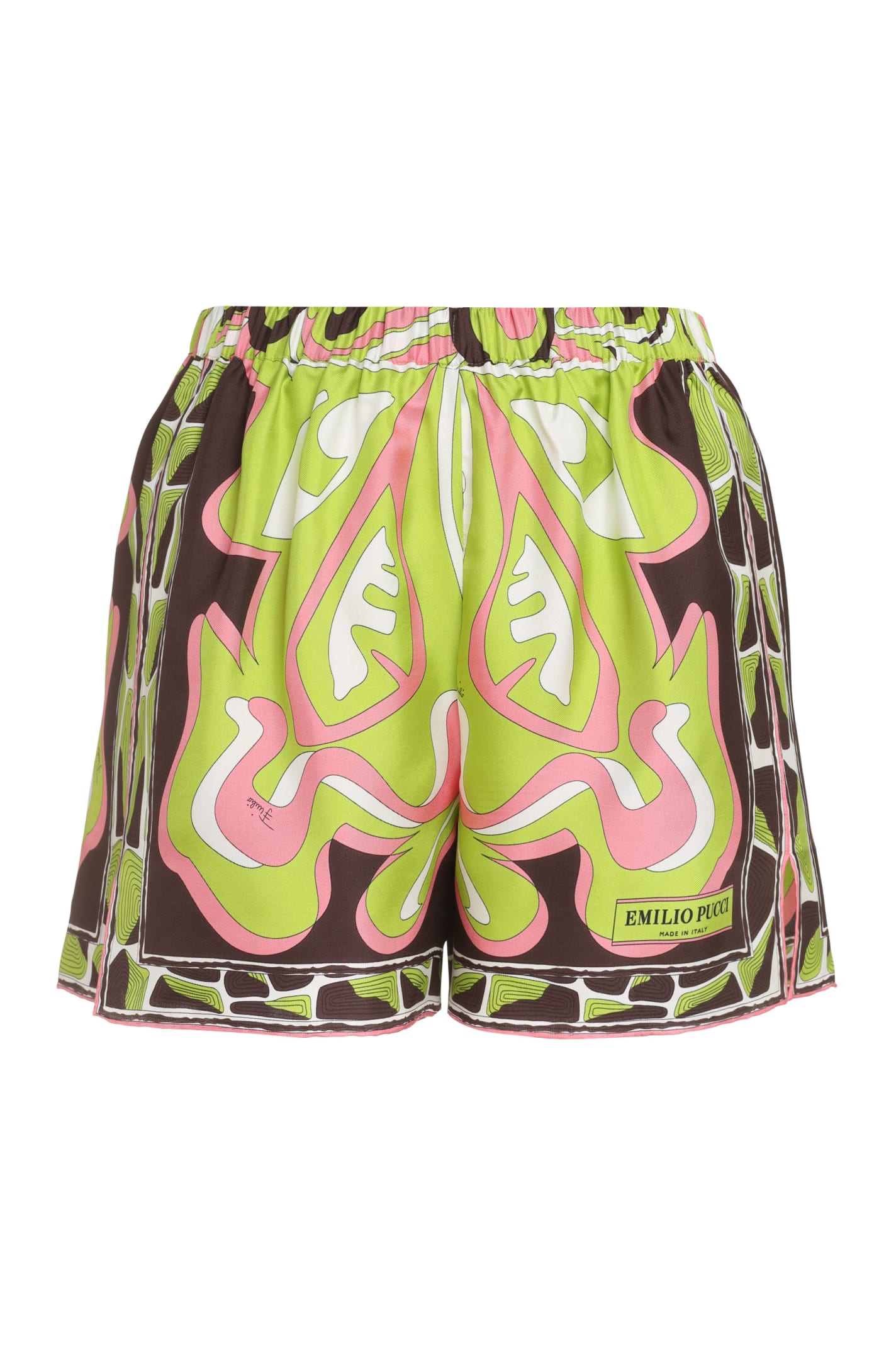 Shop Emilio Pucci Printed Silk Shorts In Multicolor