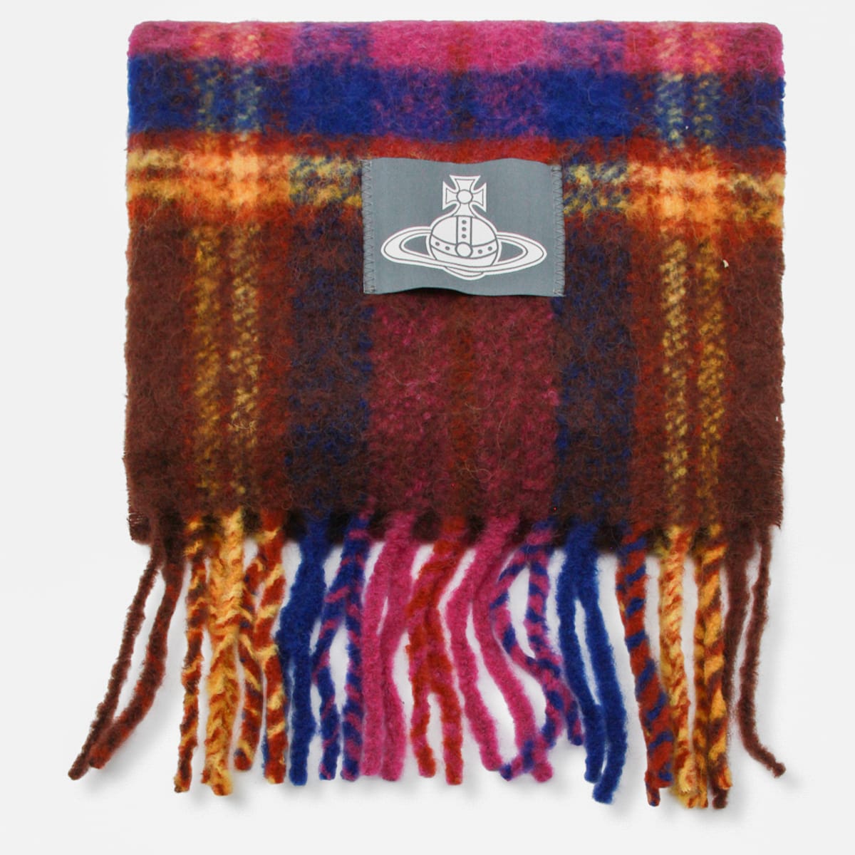 Vivienne Westwood Multicolored Pattern Scarf Fringed Edges In Multi