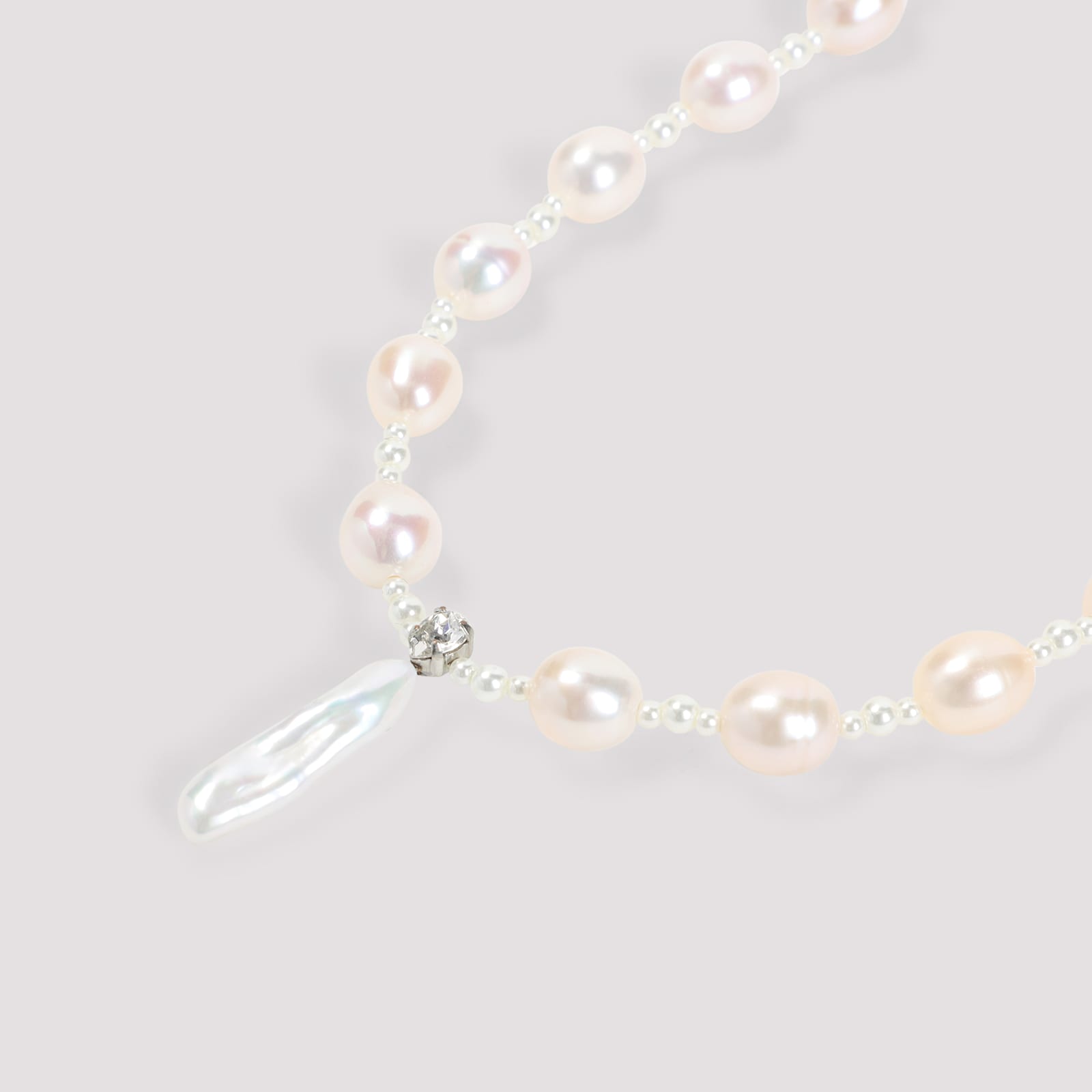 Simone Rocha Pendant Necklace Pearl Beads In Pearl Crystal