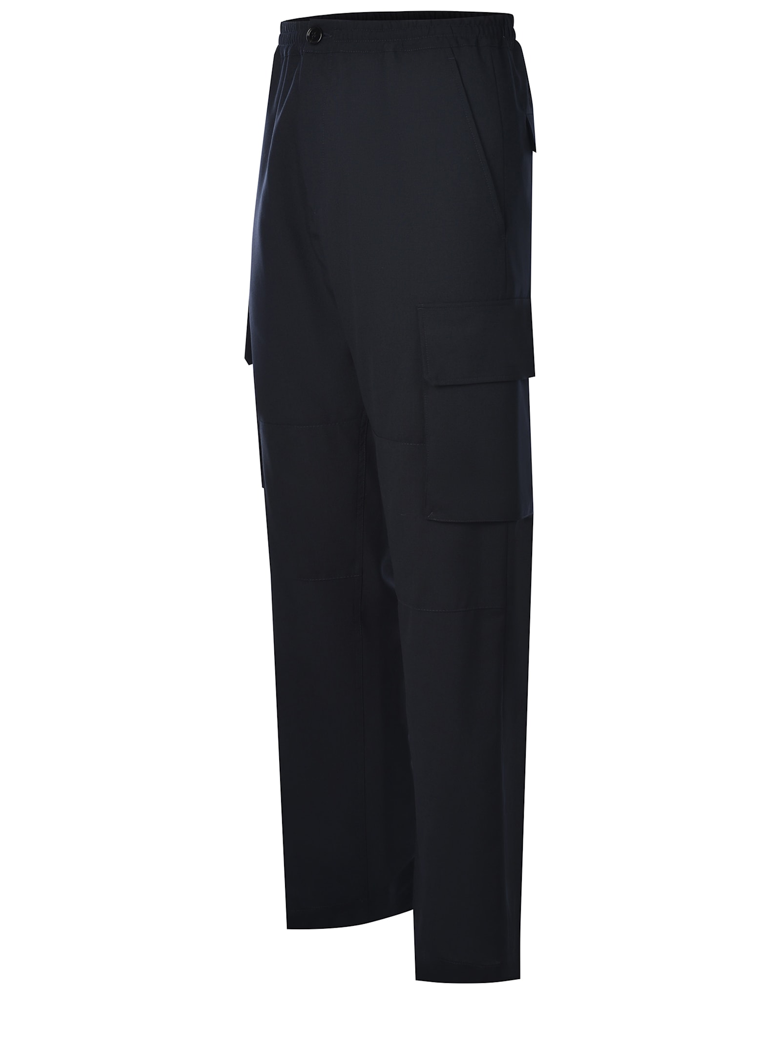 Marni Gabardine Cotton Cropped Trousers In Blublack