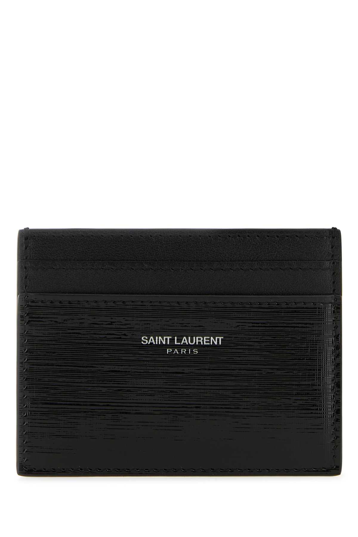 Shop Saint Laurent Black Leather Card Holder In Neronero