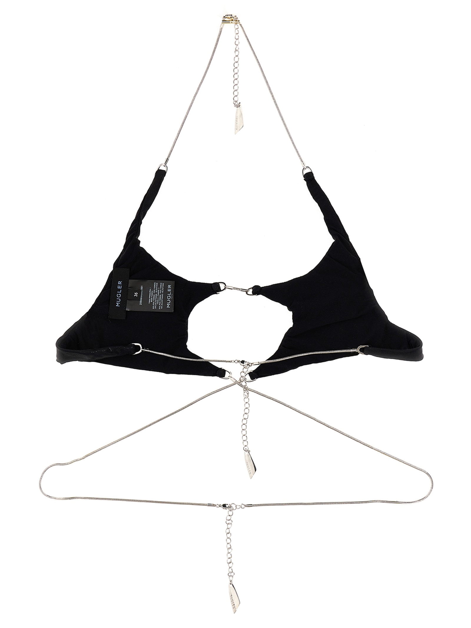 Shop Mugler Chain Bikini Bra In Black