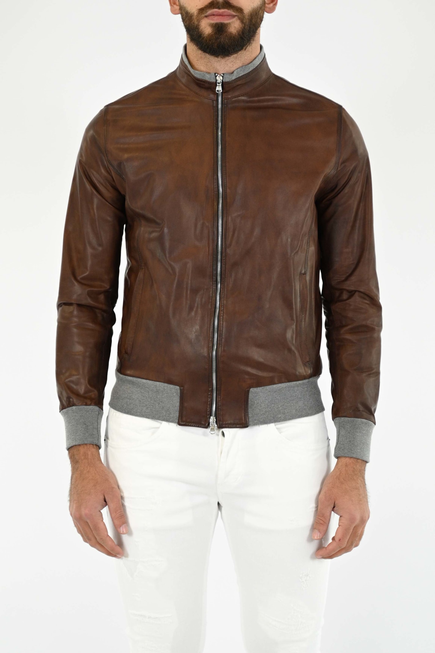 Barba Napoli Leather Zip Jacket