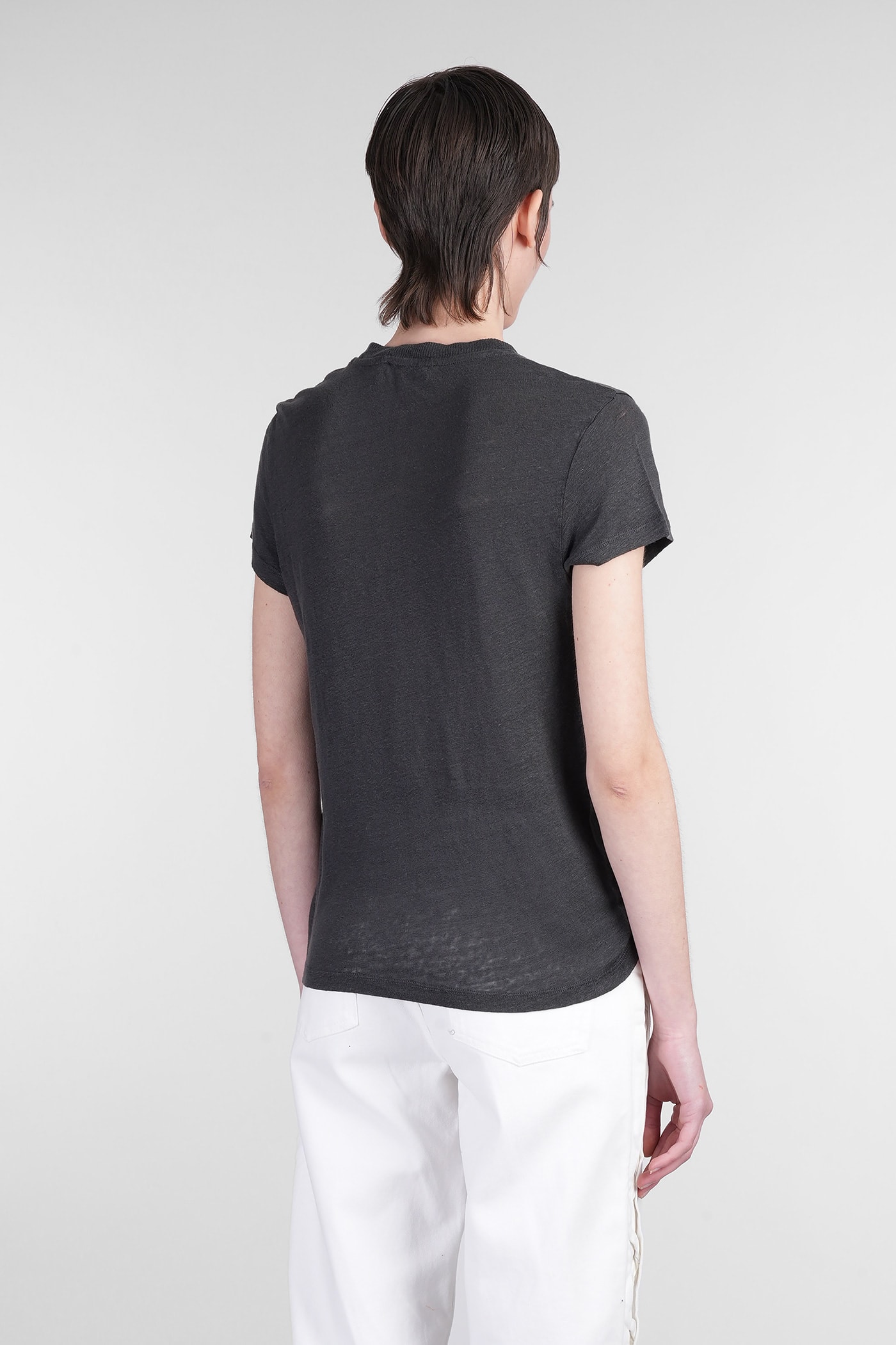 Shop Iro Third T-shirt In Black Linen