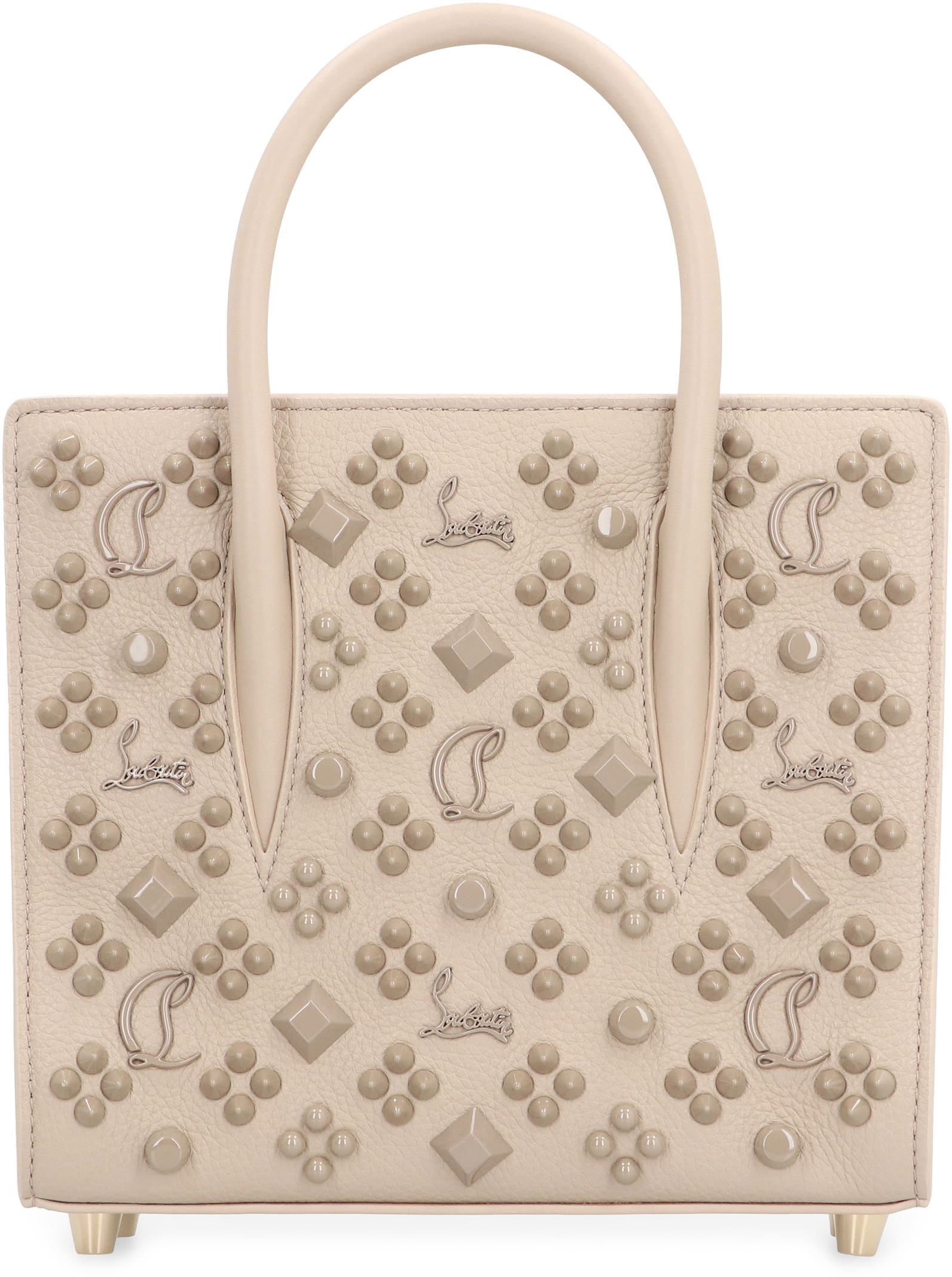 Shop Christian Louboutin Mini Paloma Leather Tote In Beige