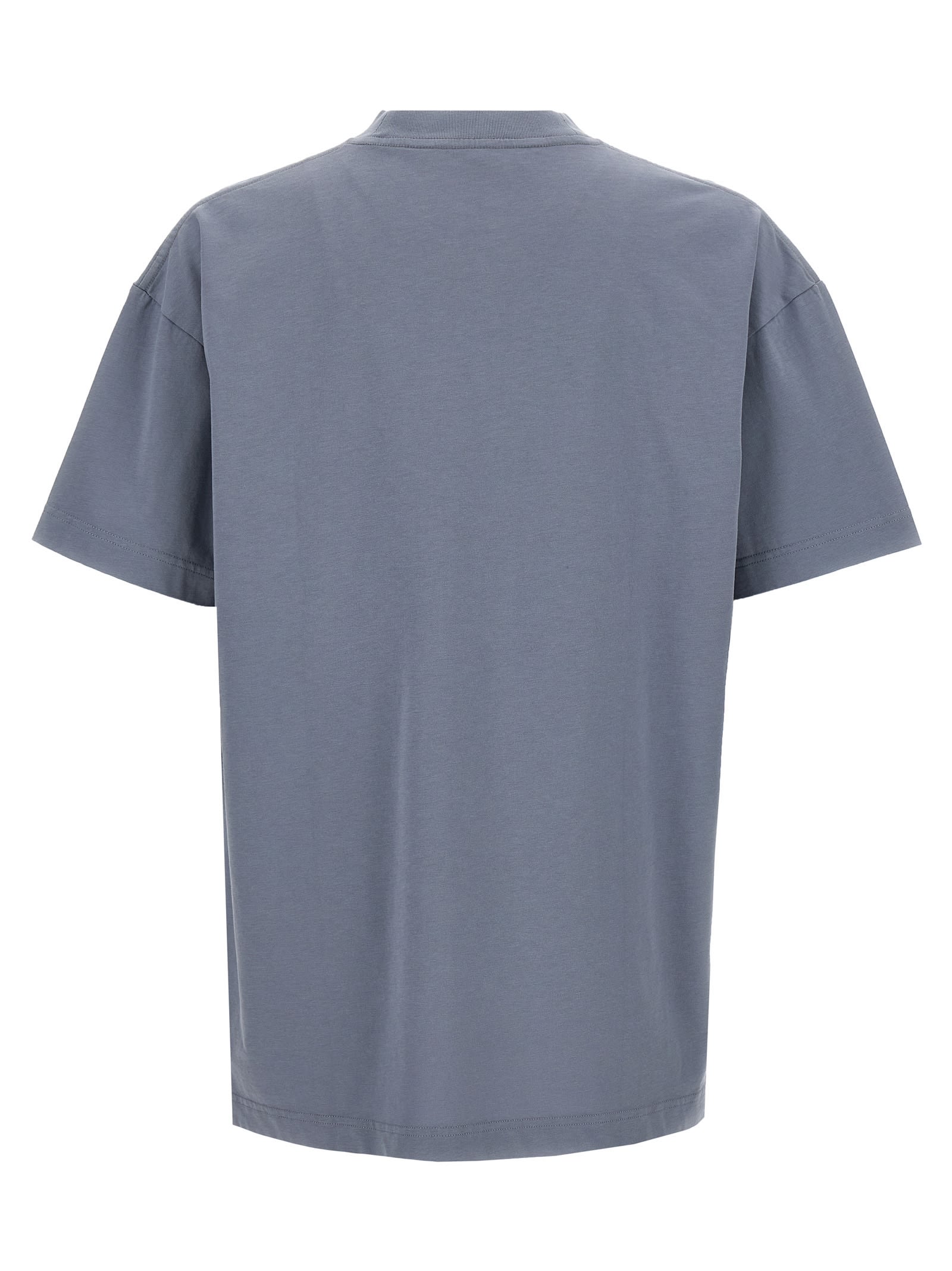 Shop Palm Angels Neck Logo T-shirt In Gray