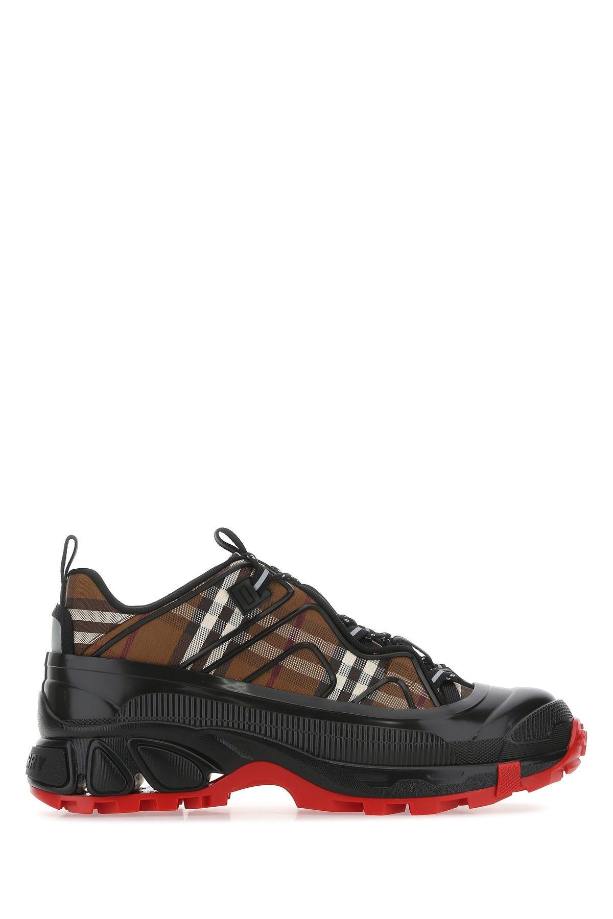 BURBERRY MULTICOLOR RUBBER AND FABRIC ARTHUR SNEAKERS