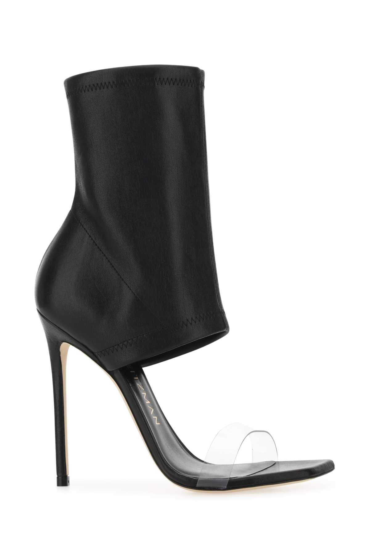 Shop Stuart Weitzman Black Nappa Leather Frontrow Ankle Boots In Blackclear