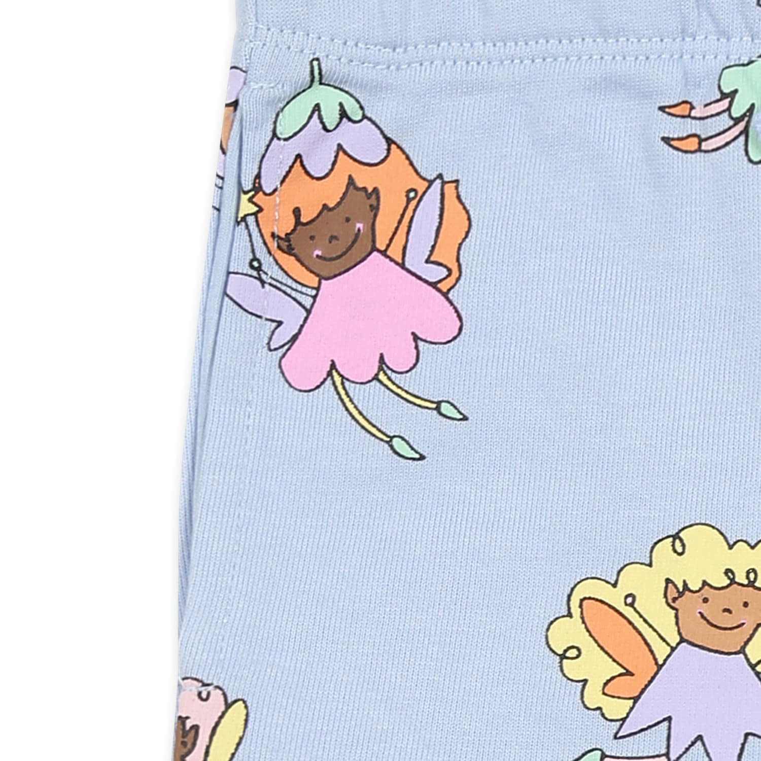 Stella Mccartney Light Blue Trousers For Baby Girl With Fairies In Light Blue