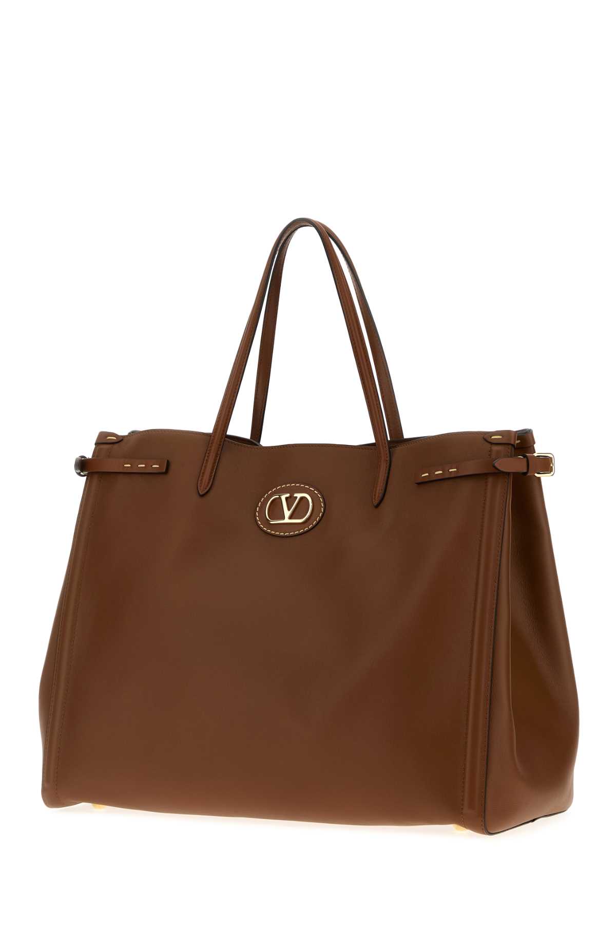 Valentino Borsa Shopping Antibes Media In Pelle Marrone Donna In Brown
