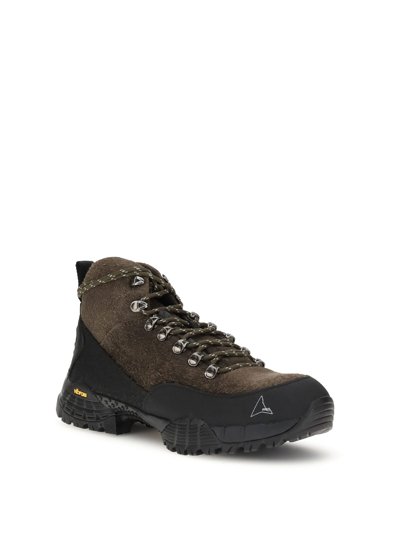 Roa Andreas Lace-up Suede-blend Boots In Brown