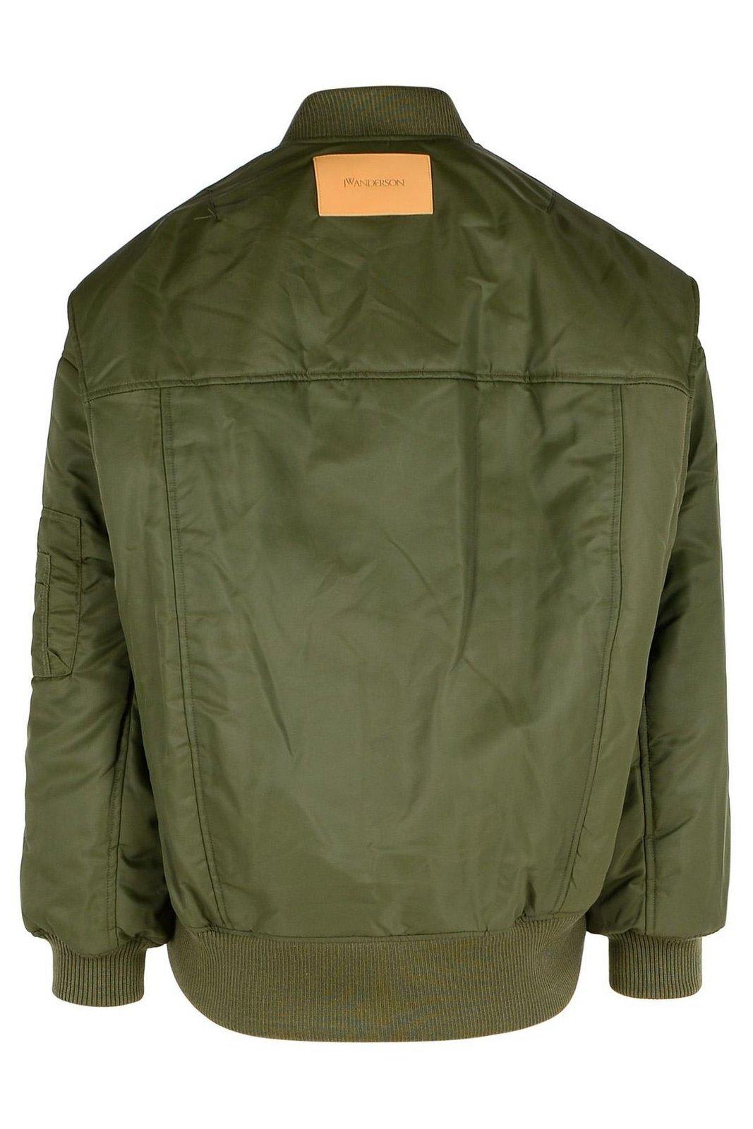 Jw Anderson Oversized Curved Hem Bomber Jacket Olive In Olive