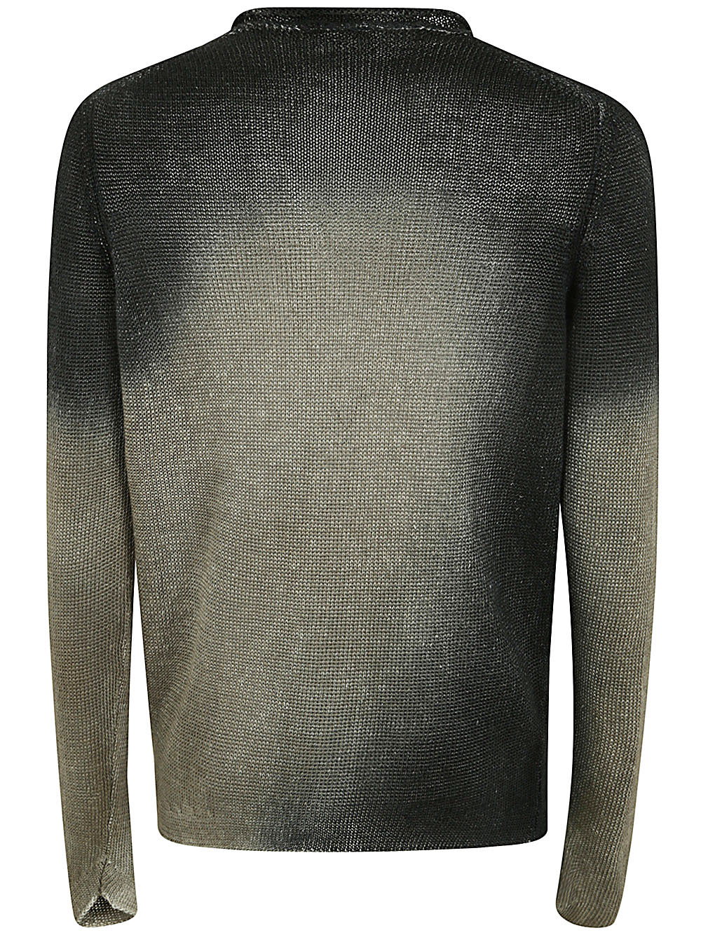 Shop Avant Toi Round Neck Linen Pullover With Shadows In Taupe