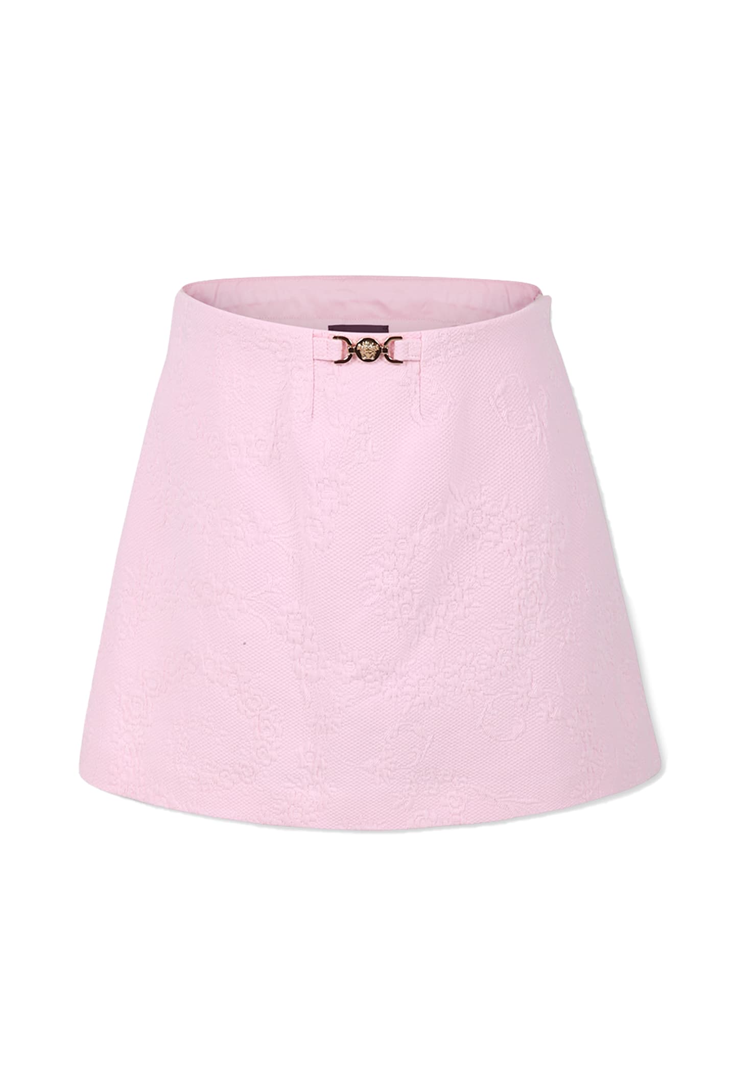 Versace Pink Shorts For Girl With Floral Swirl In Pink