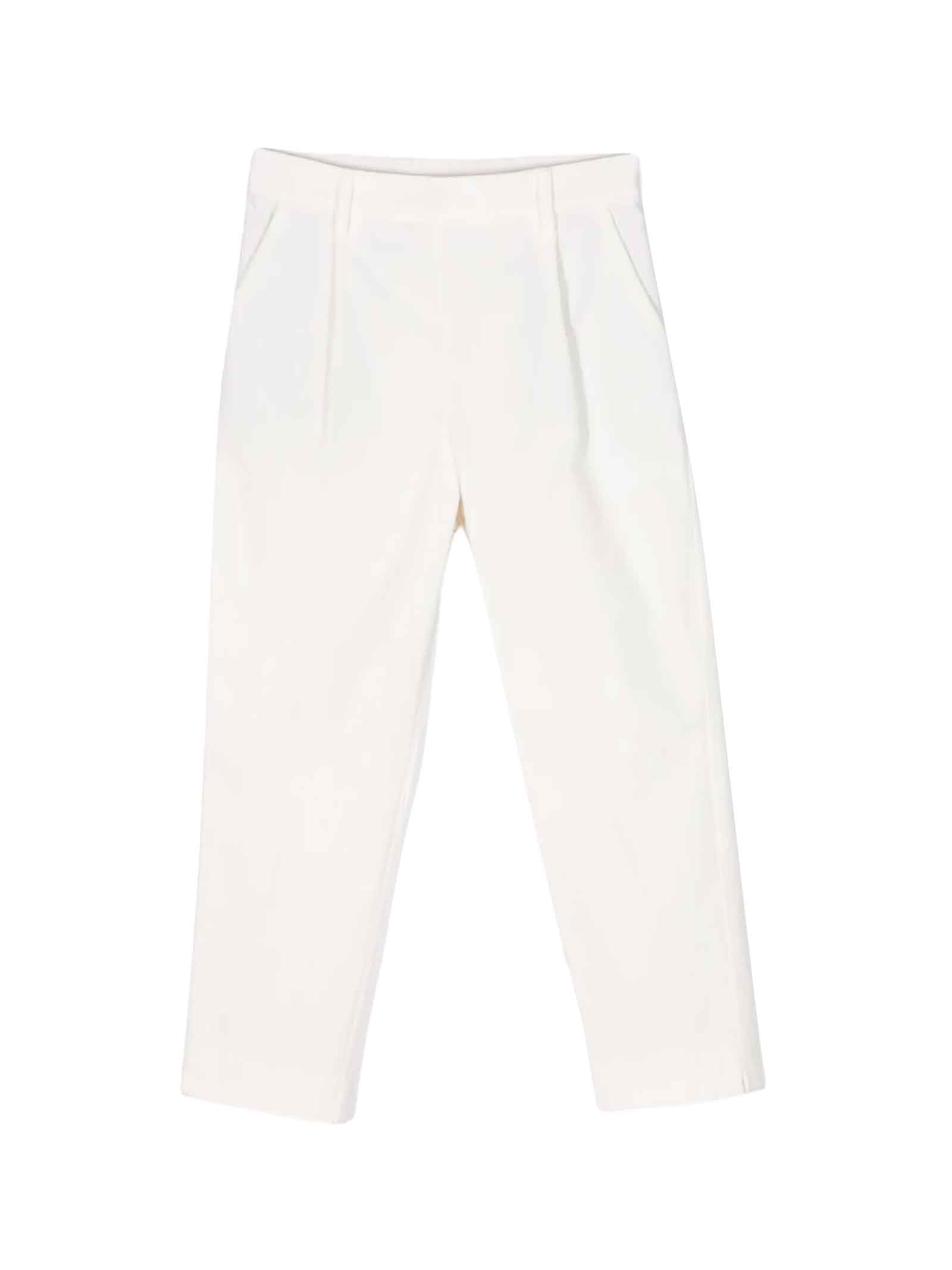 Simonetta Kids' Ivory Trousers Girl In Bianco