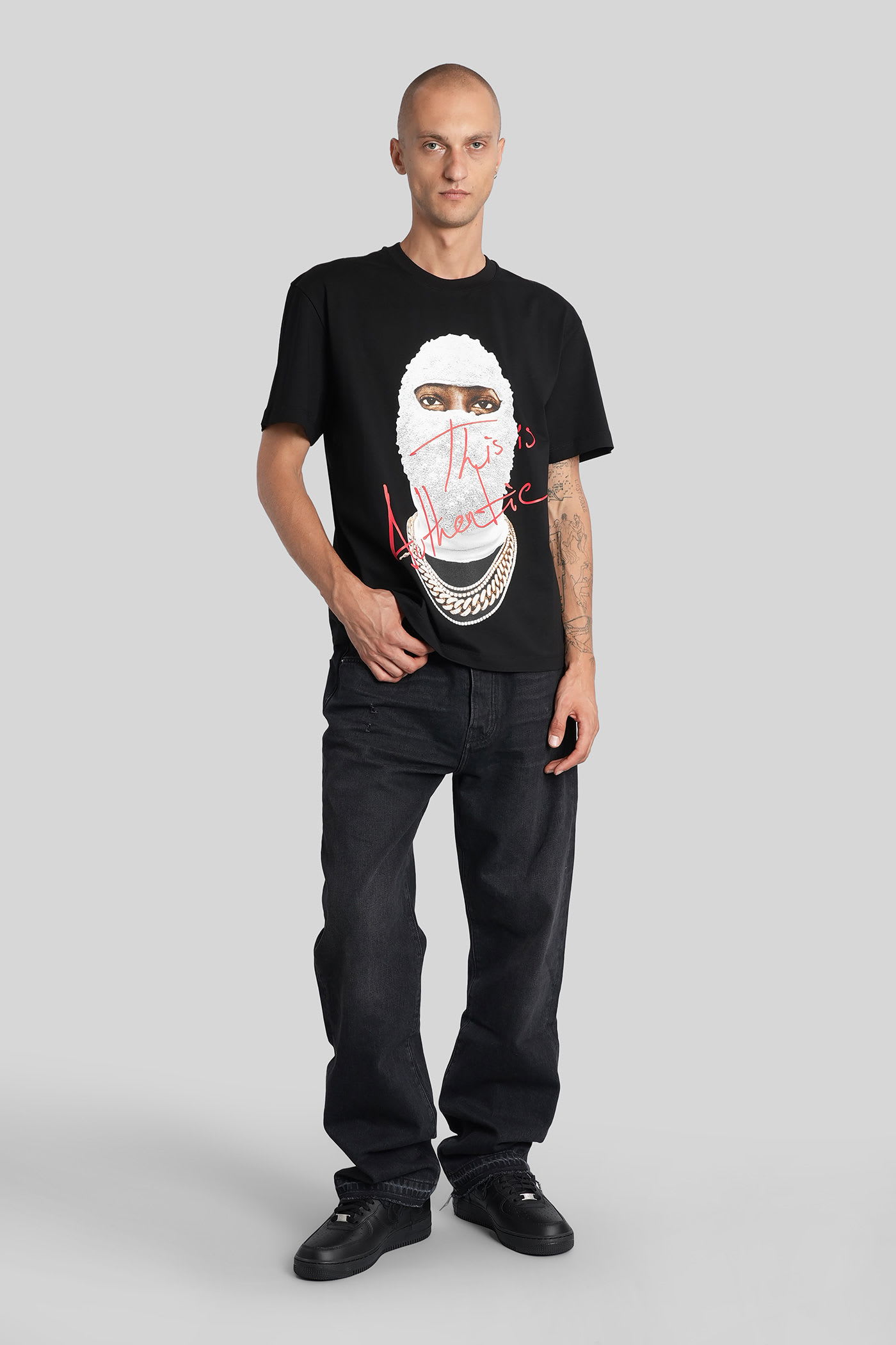 Ih Nom Uh Nit Graphic Printed Crewneck T-shirt In Black