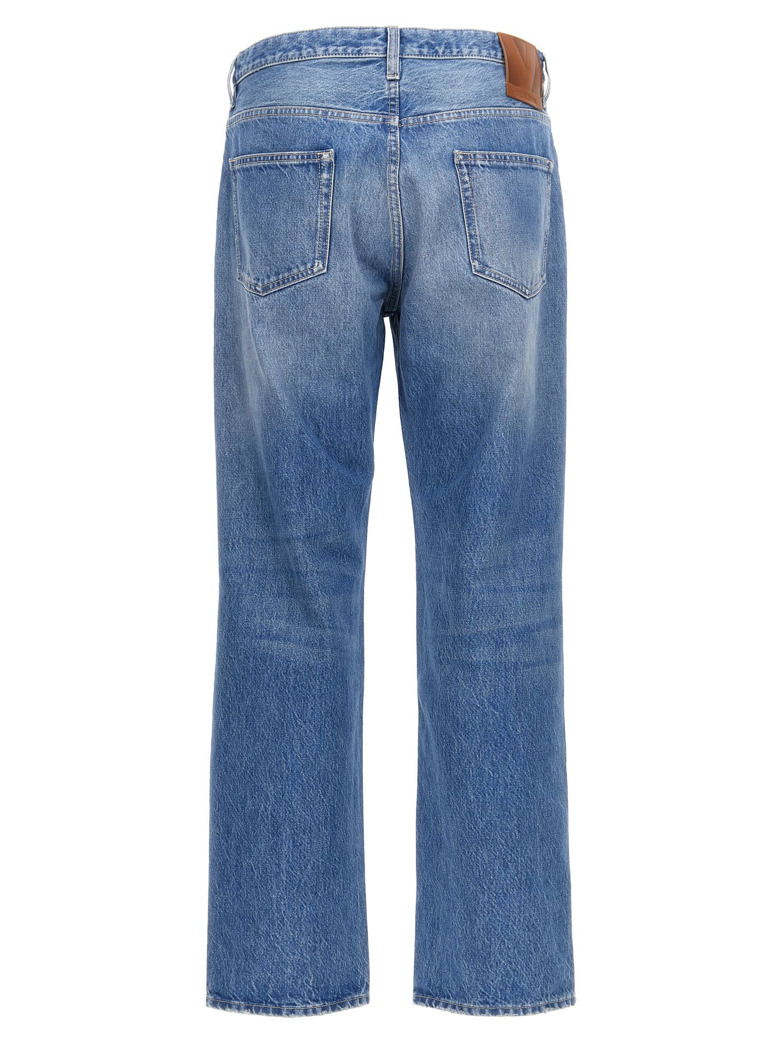Valentino Blue Washed-effect Denim Jeans In Blue