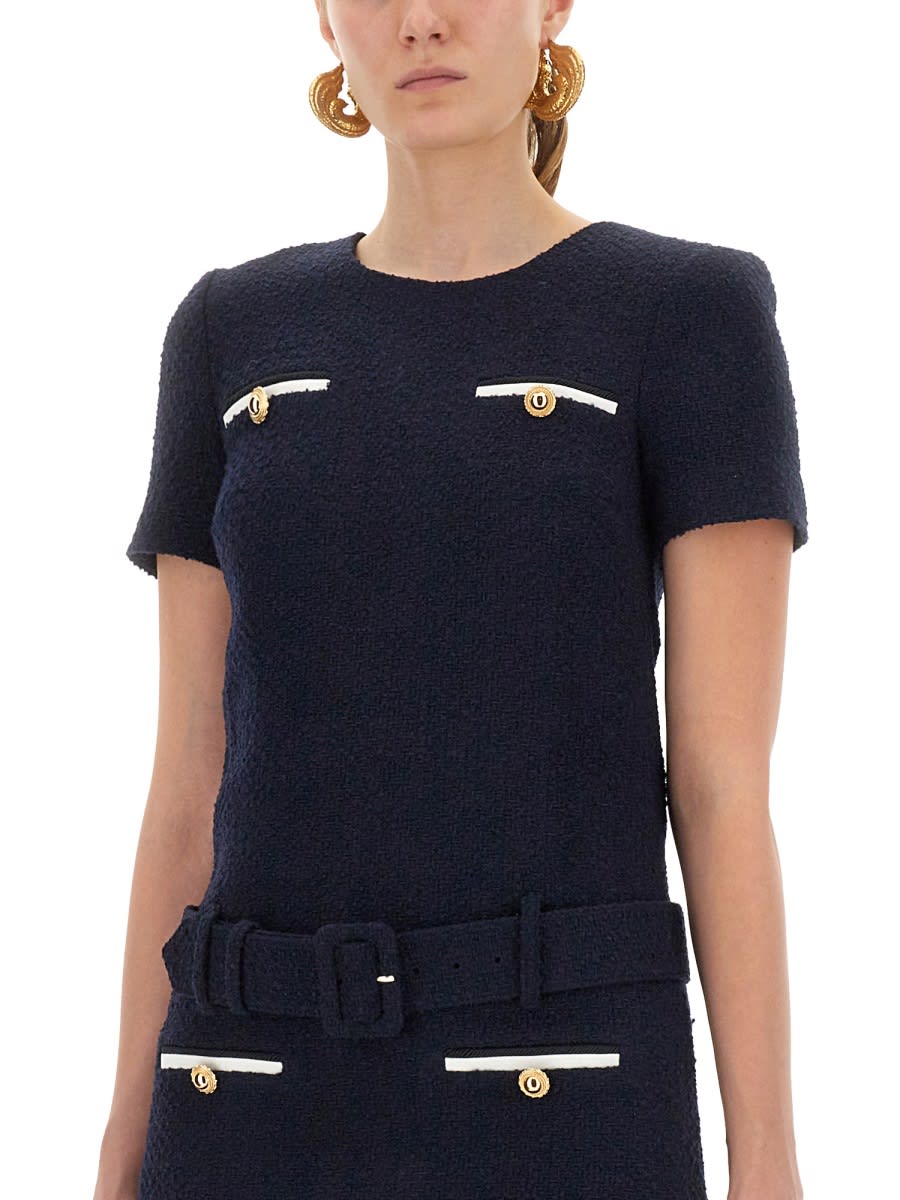 Self-portrait Self Portrait Boucle Mini Dress In Blue