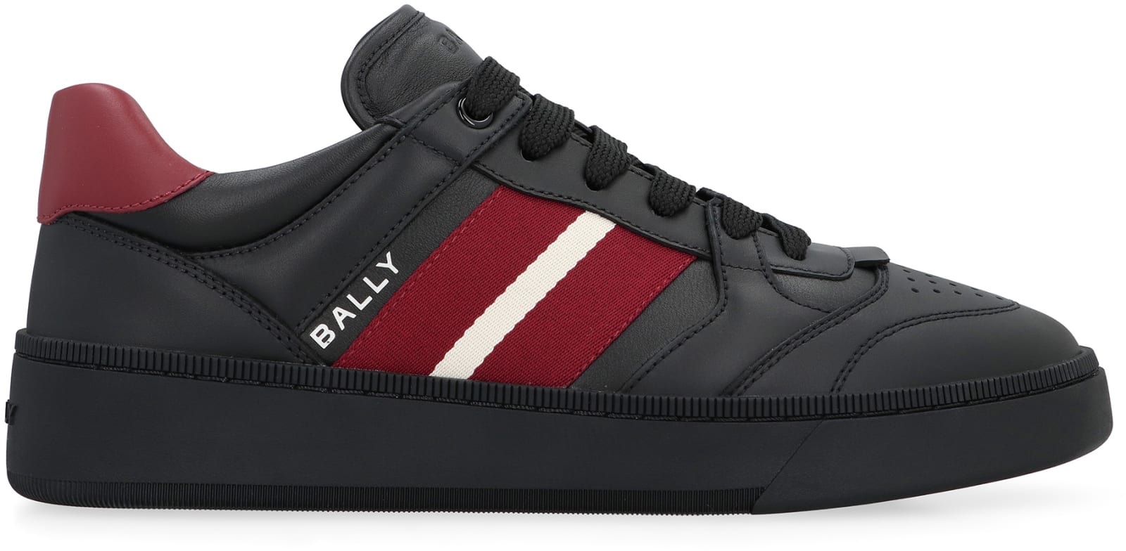 Shop Bally Rebby Leather Low-top Sneakers In Black